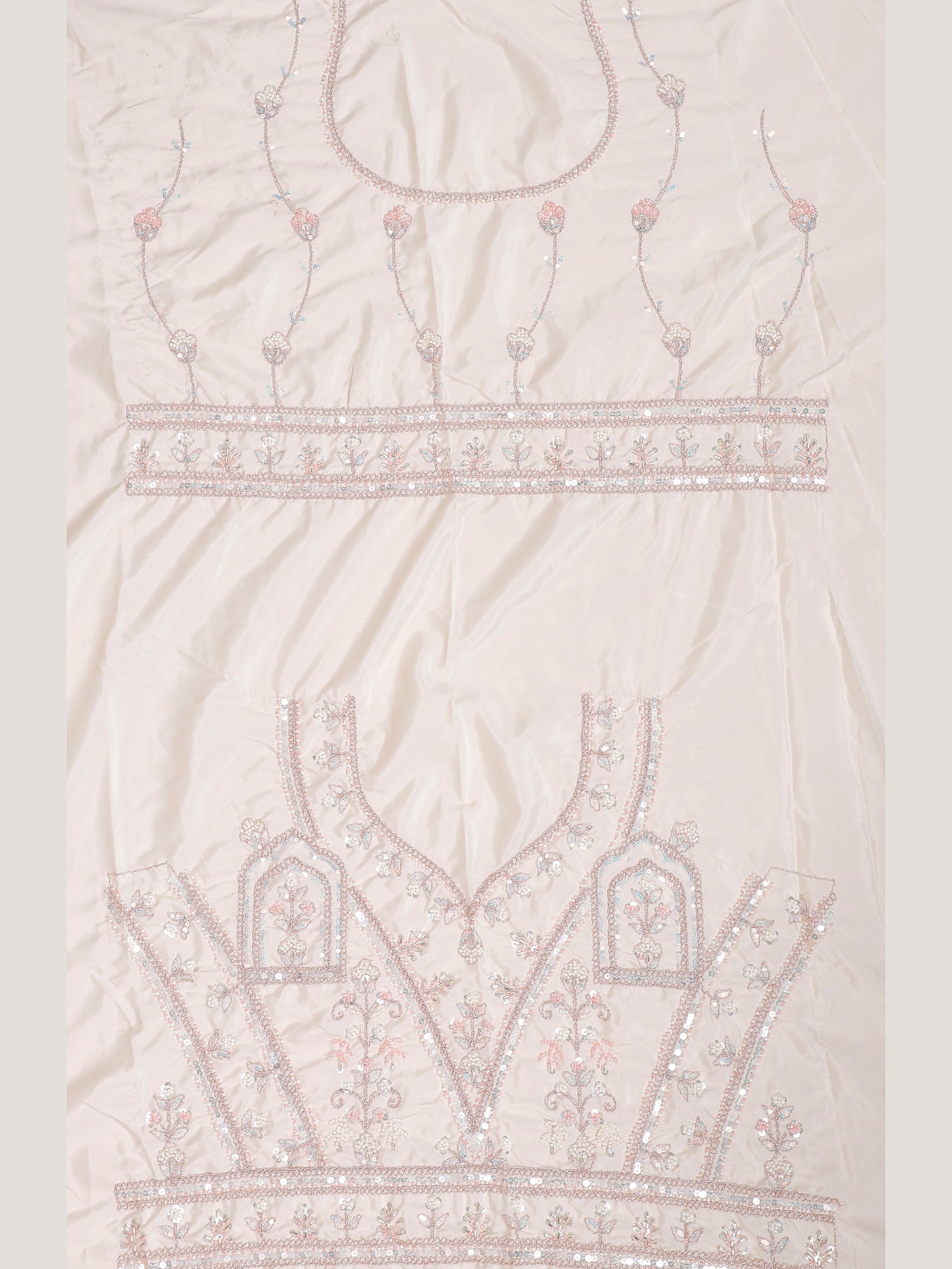 Moonlight White Crystal-Glow Sequence Lehenga