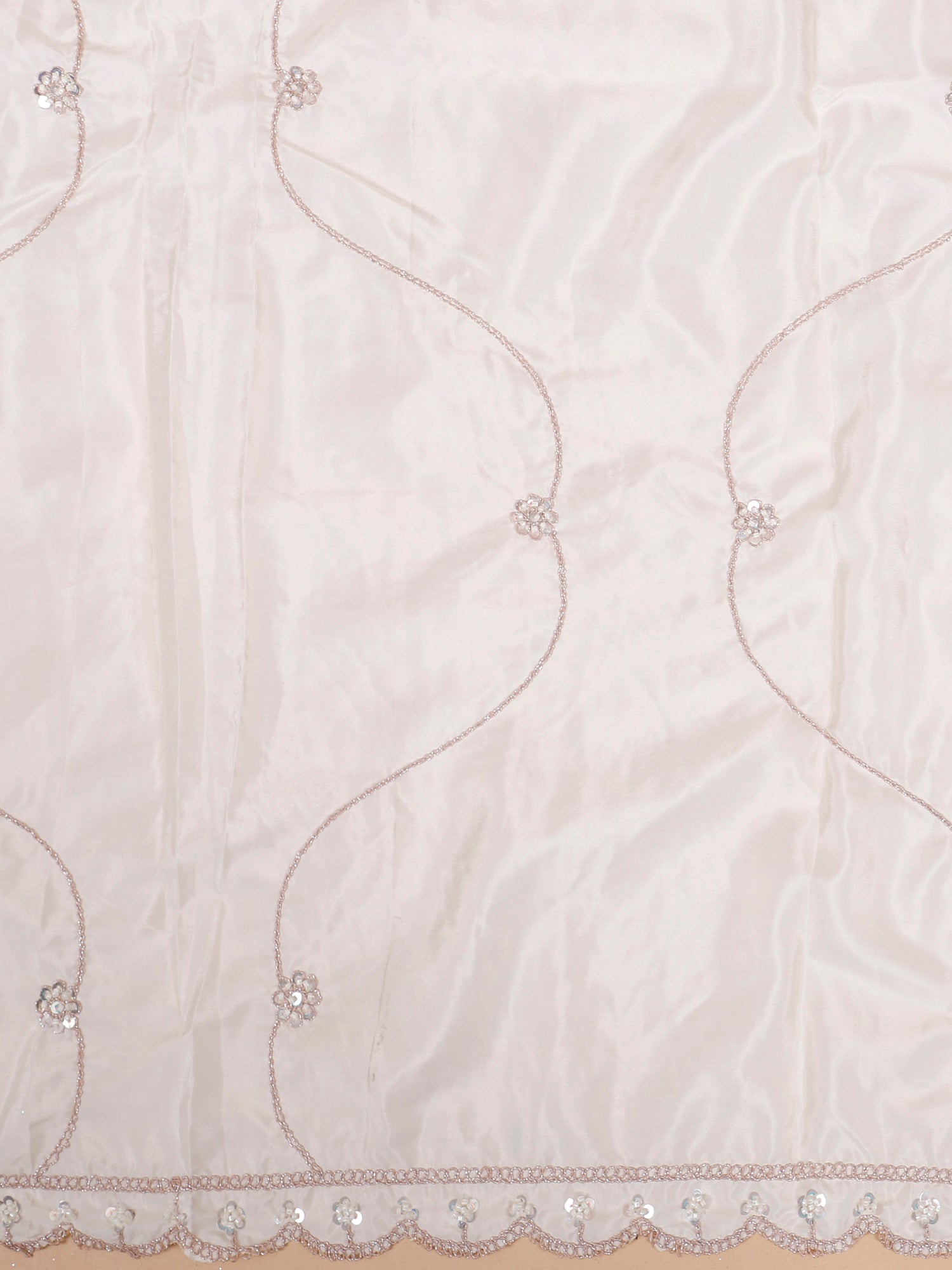 Moonlight White Crystal-Glow Sequence Lehenga