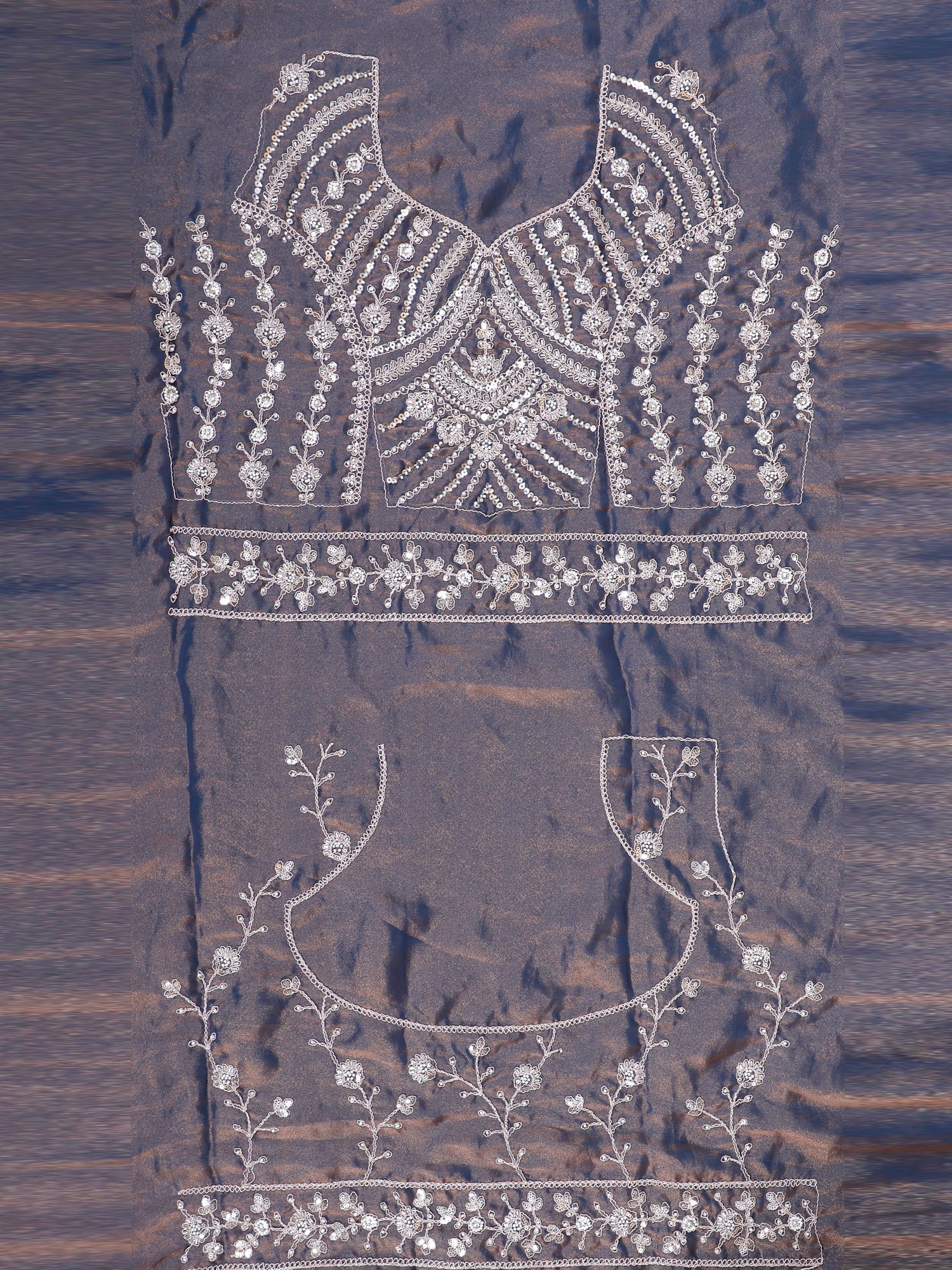 Blue Mirage Simmer Jarkan Handwork Lehenga