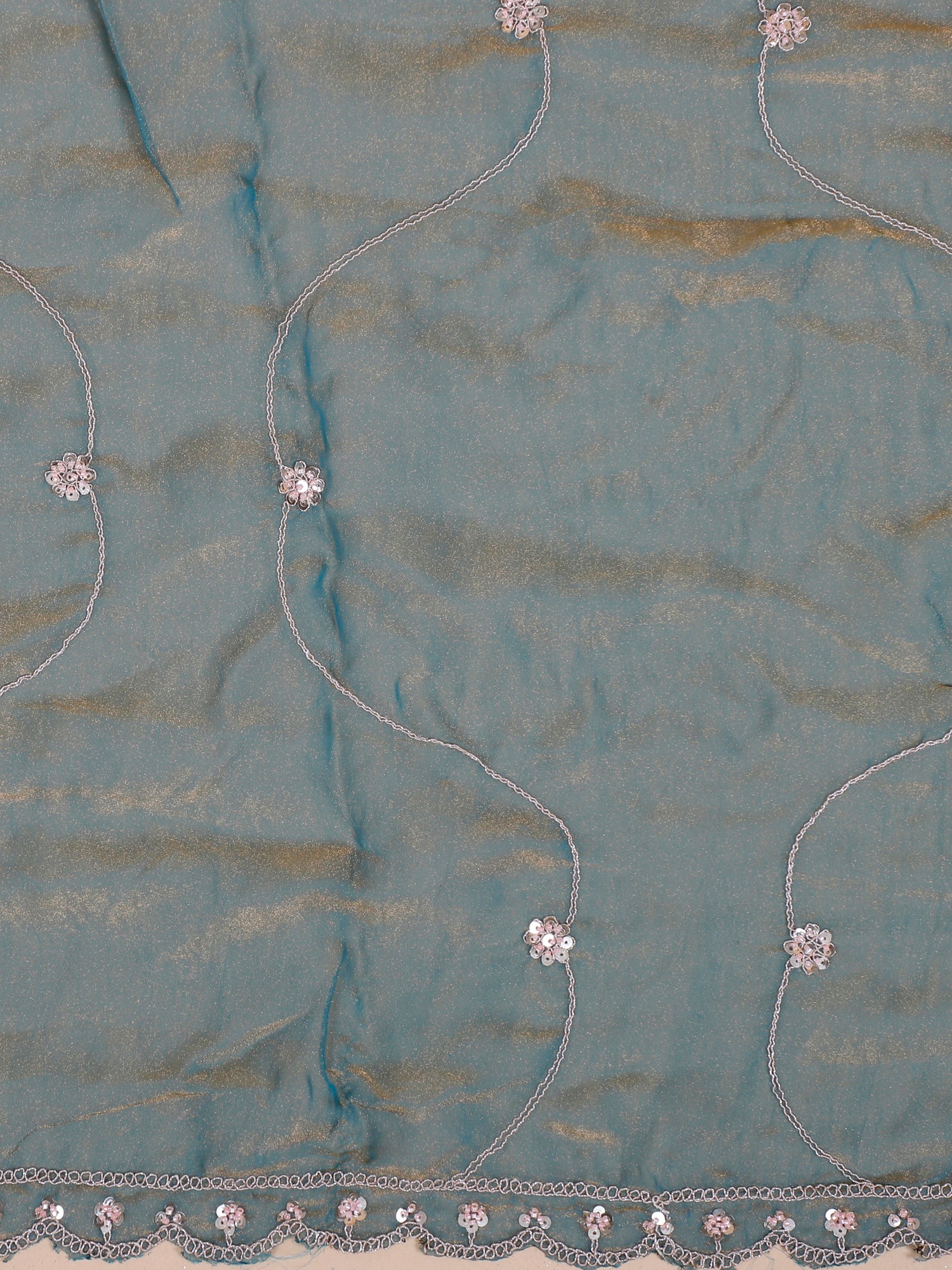 Ocean Pearl Blue Luxe Beads &amp; Sequence Lehenga