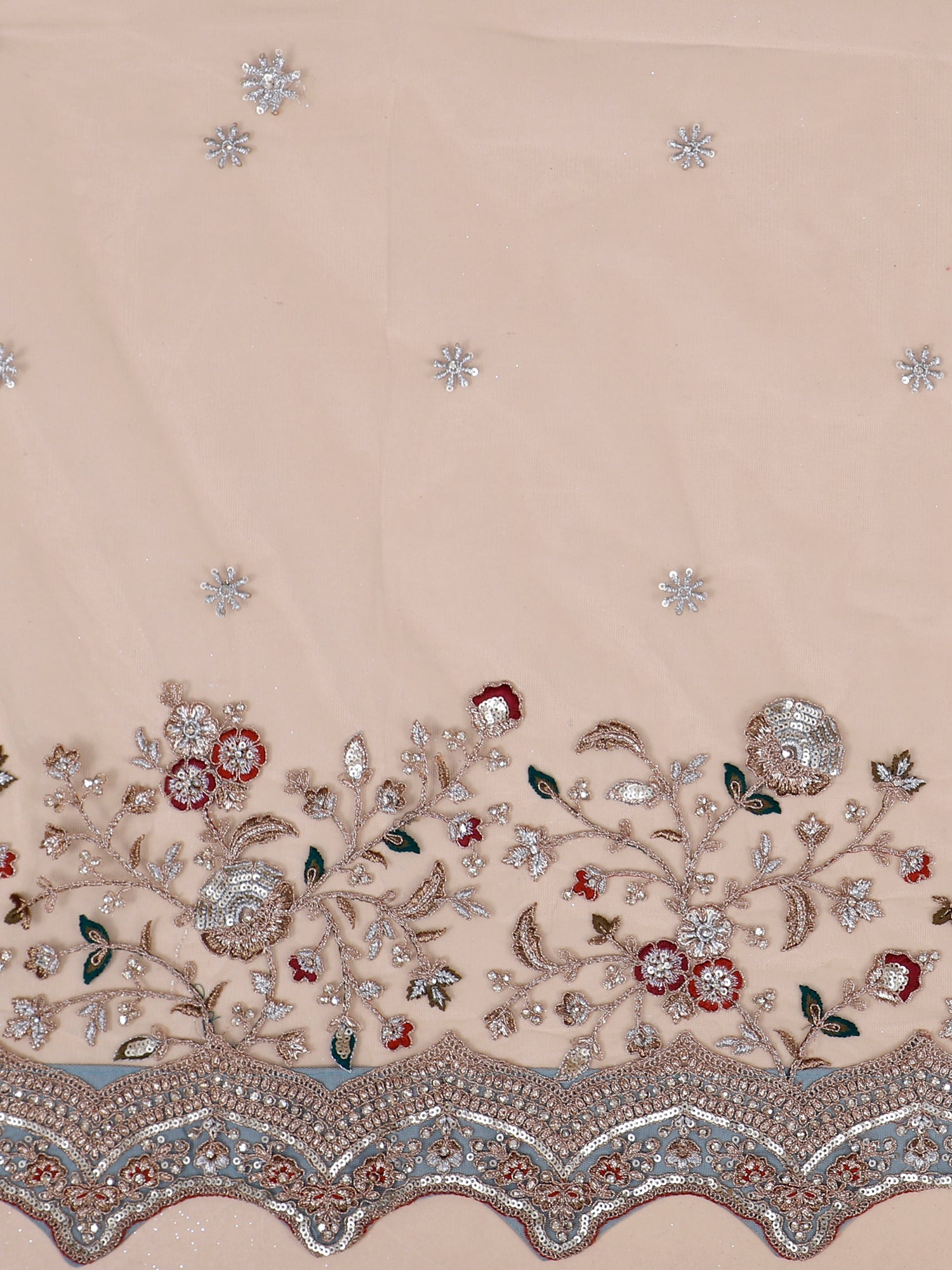 Cloud Ice Prism Lehenga With Pure Handwork