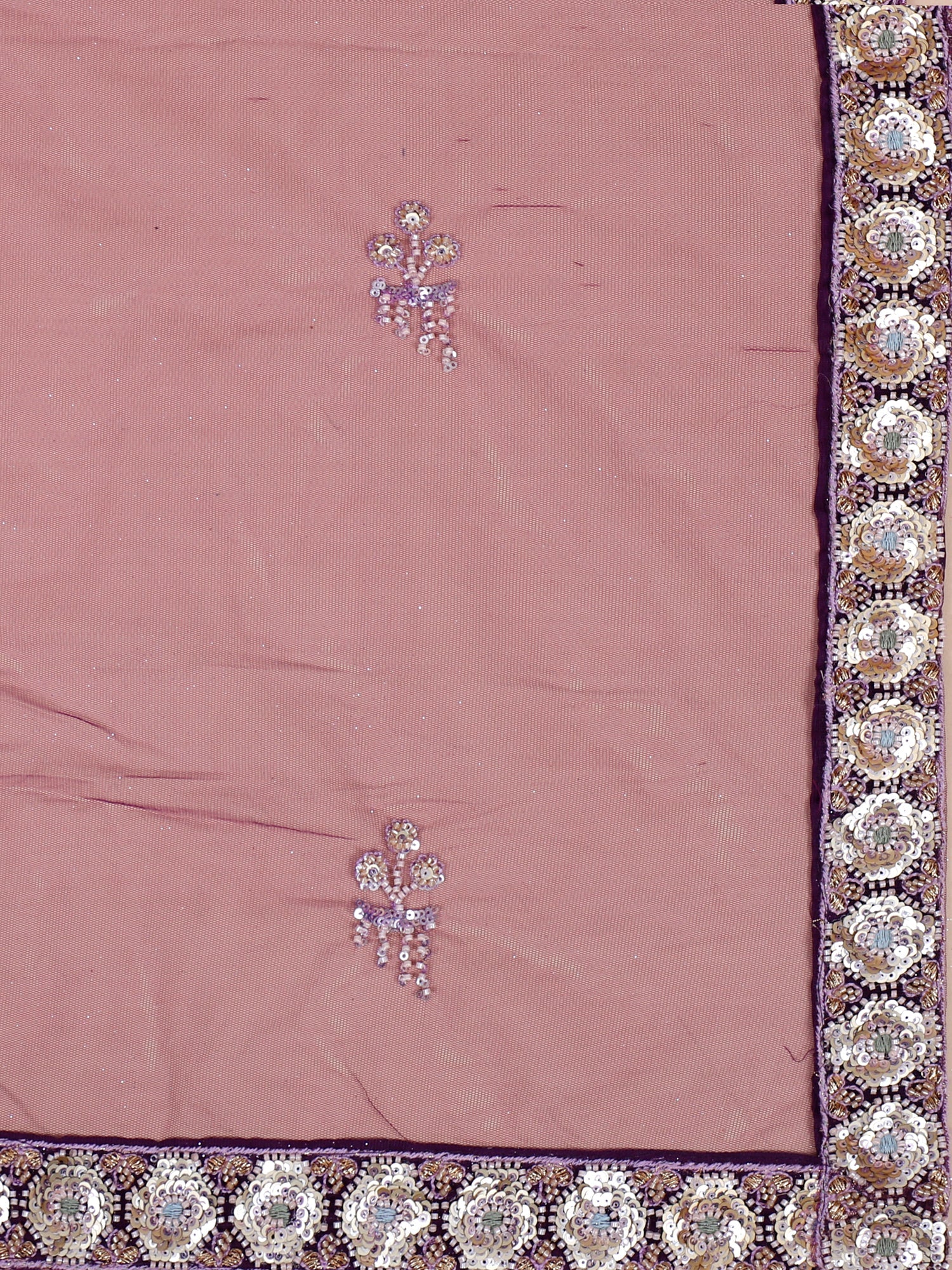 Purple Crystal Bloom Lehenga With Jarkan &amp; Beads