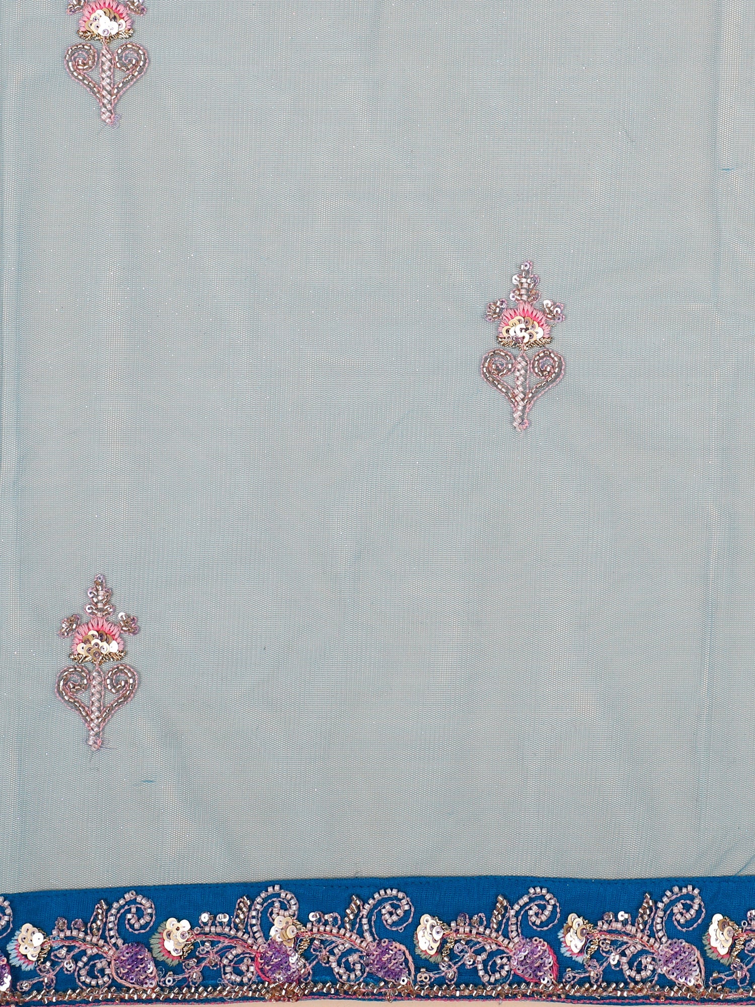 Blue Ocean Royale Sequence &amp; Beads Lehenga