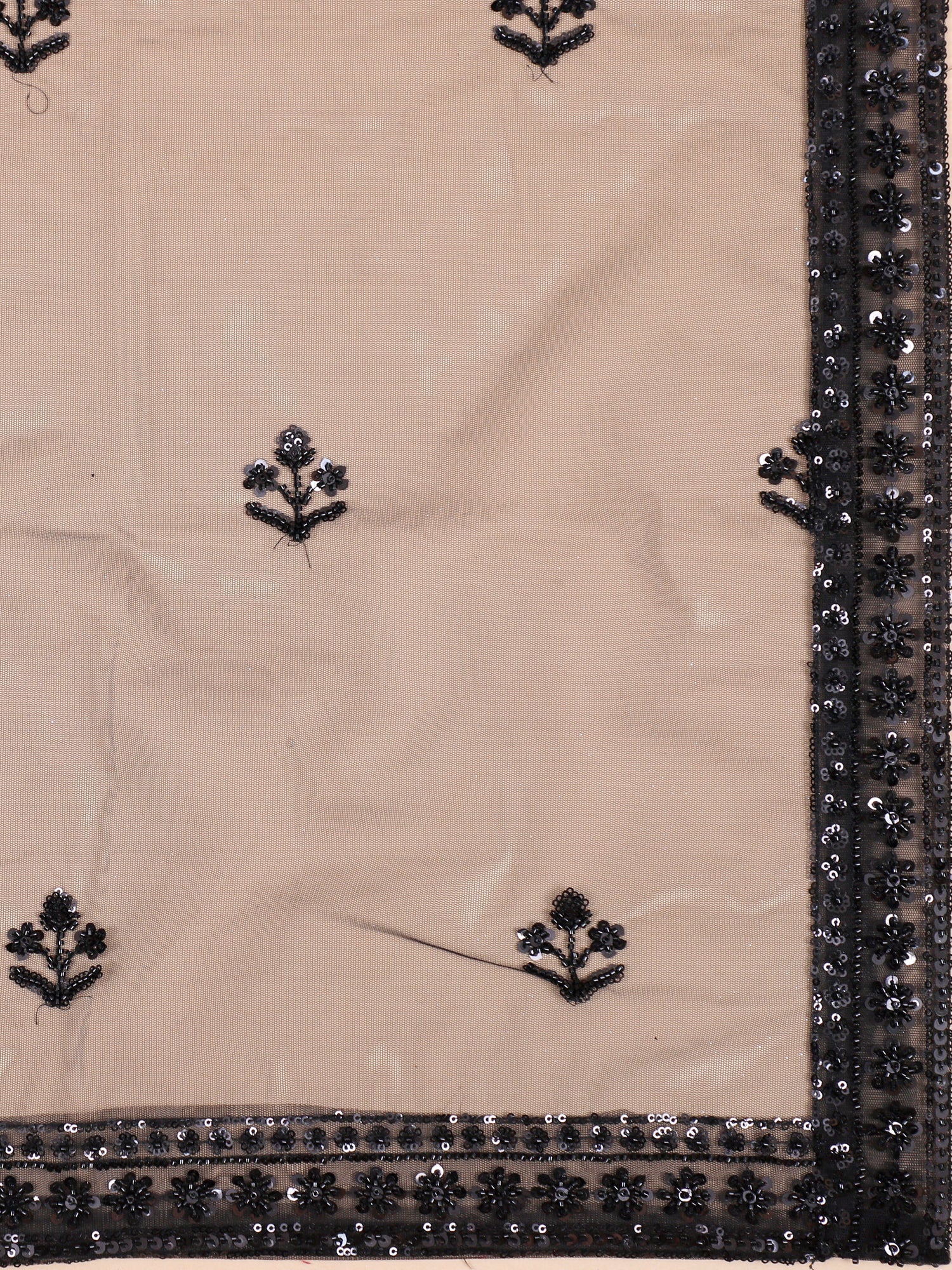 Black Ember Luxe Lehenga With Beads Sequence