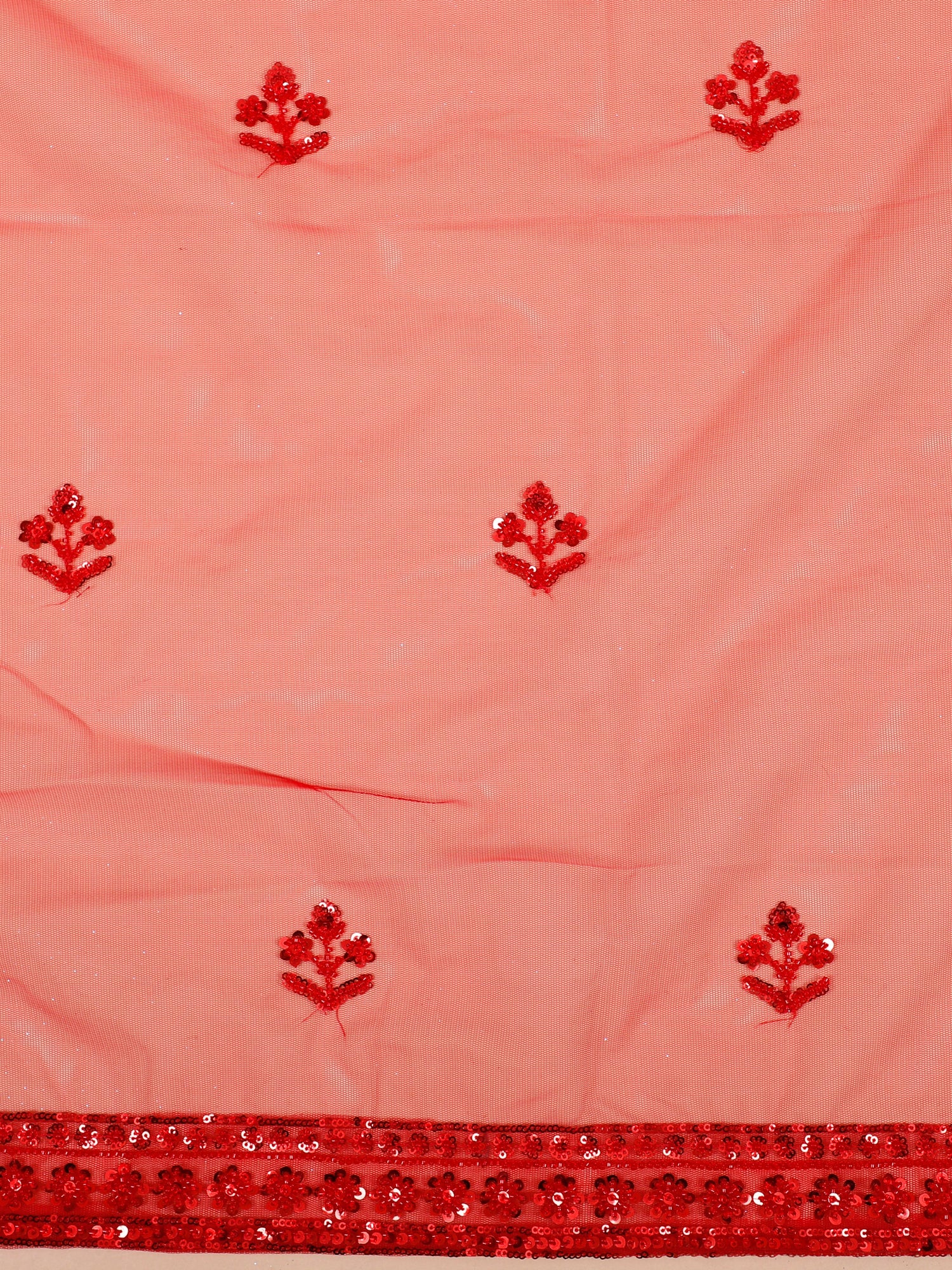 Red Royale Flame Lehenga With Sequence