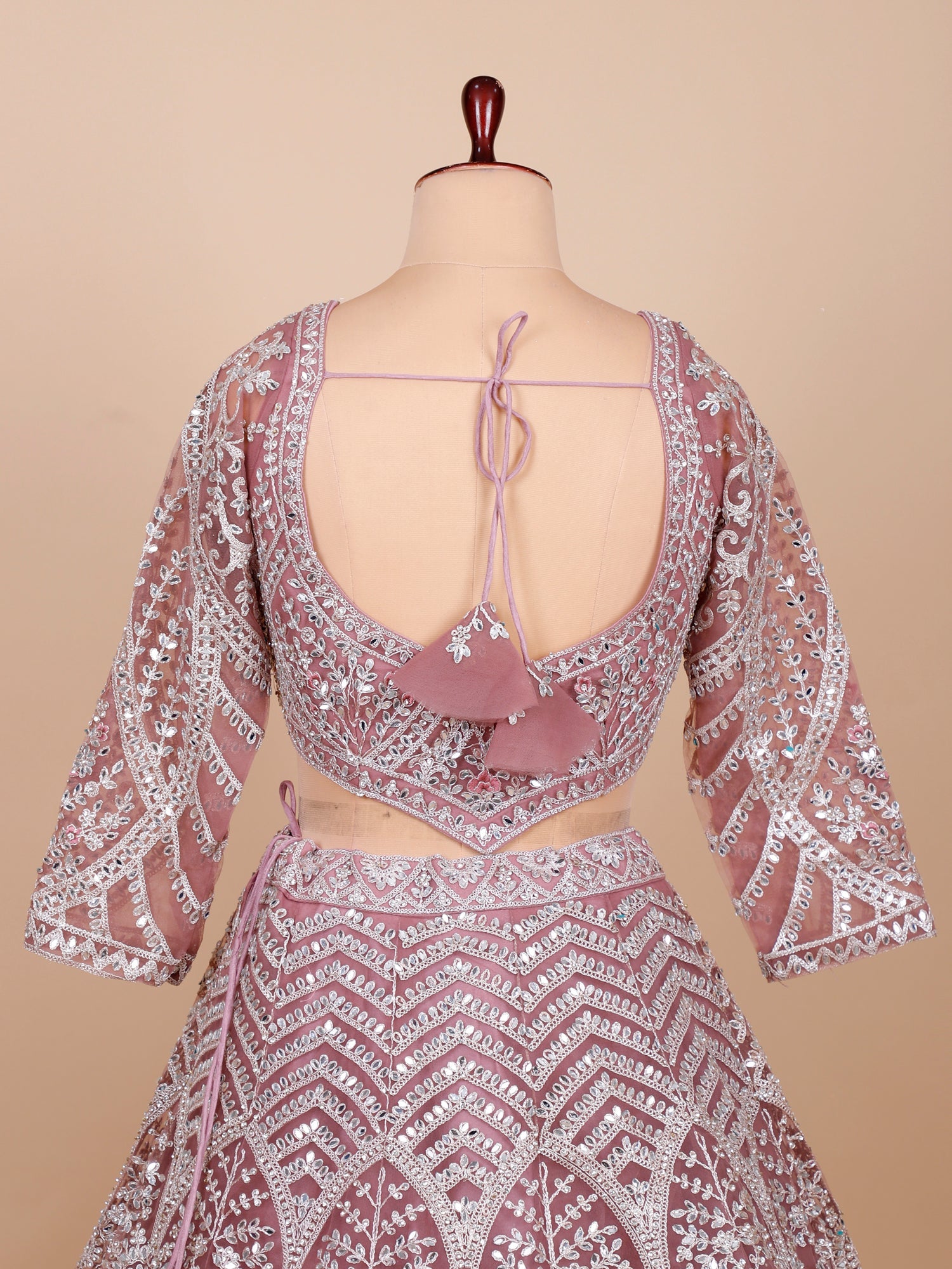 Lilac Regal Mirror-Jarkan Sparkle Lehenga