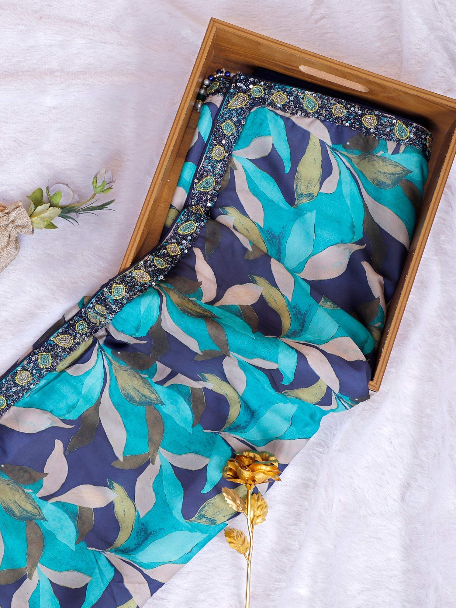 Multi Silk Royale Sequence Designer Saree