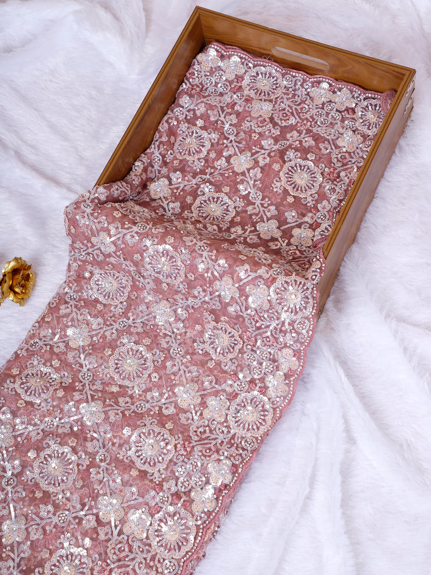 Lavender Mirage Premium Net Saree With Sparkling Sequins