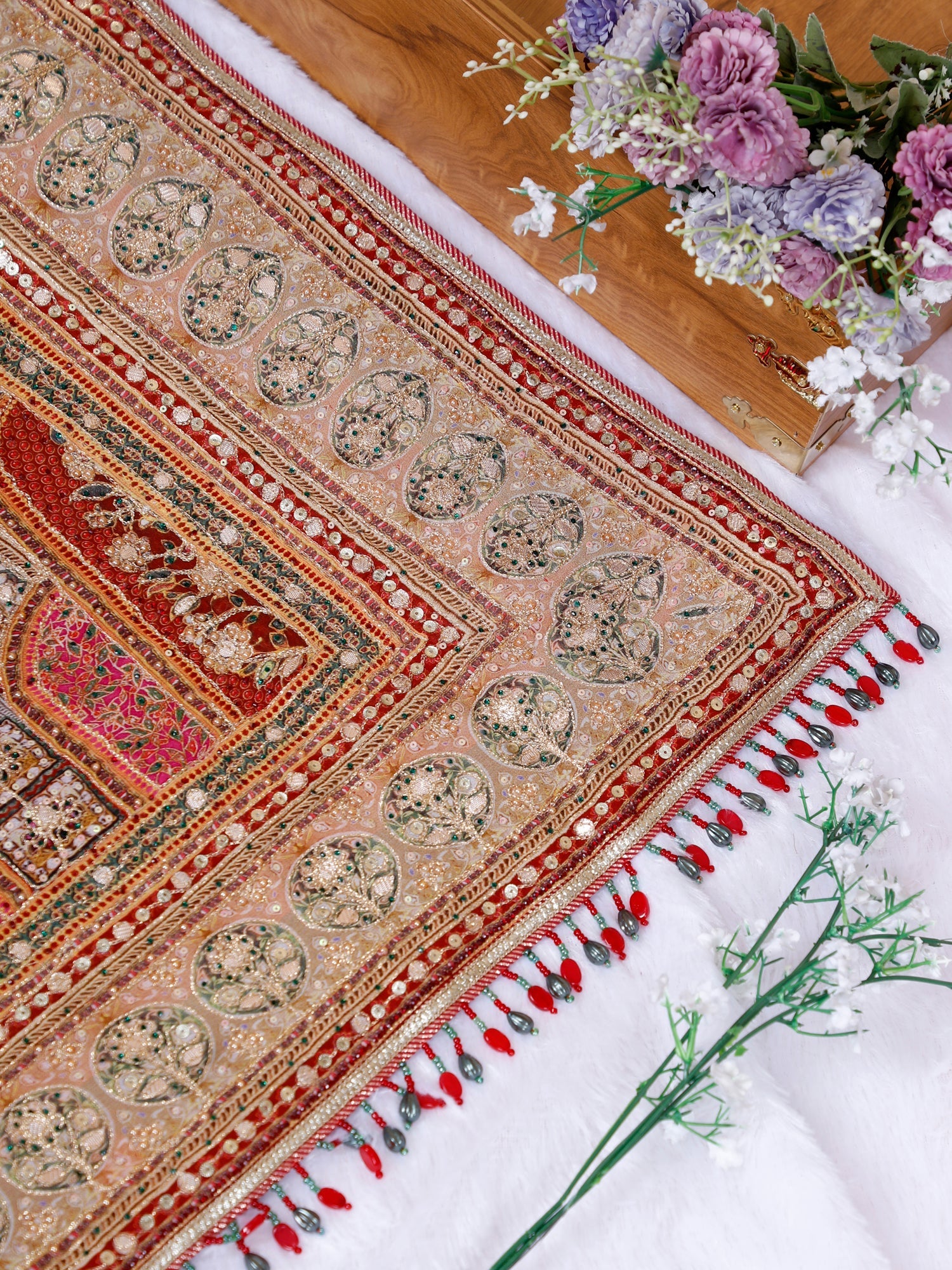 Heritage Style Multi Crepe Georgette Saree With Rajwadi Work