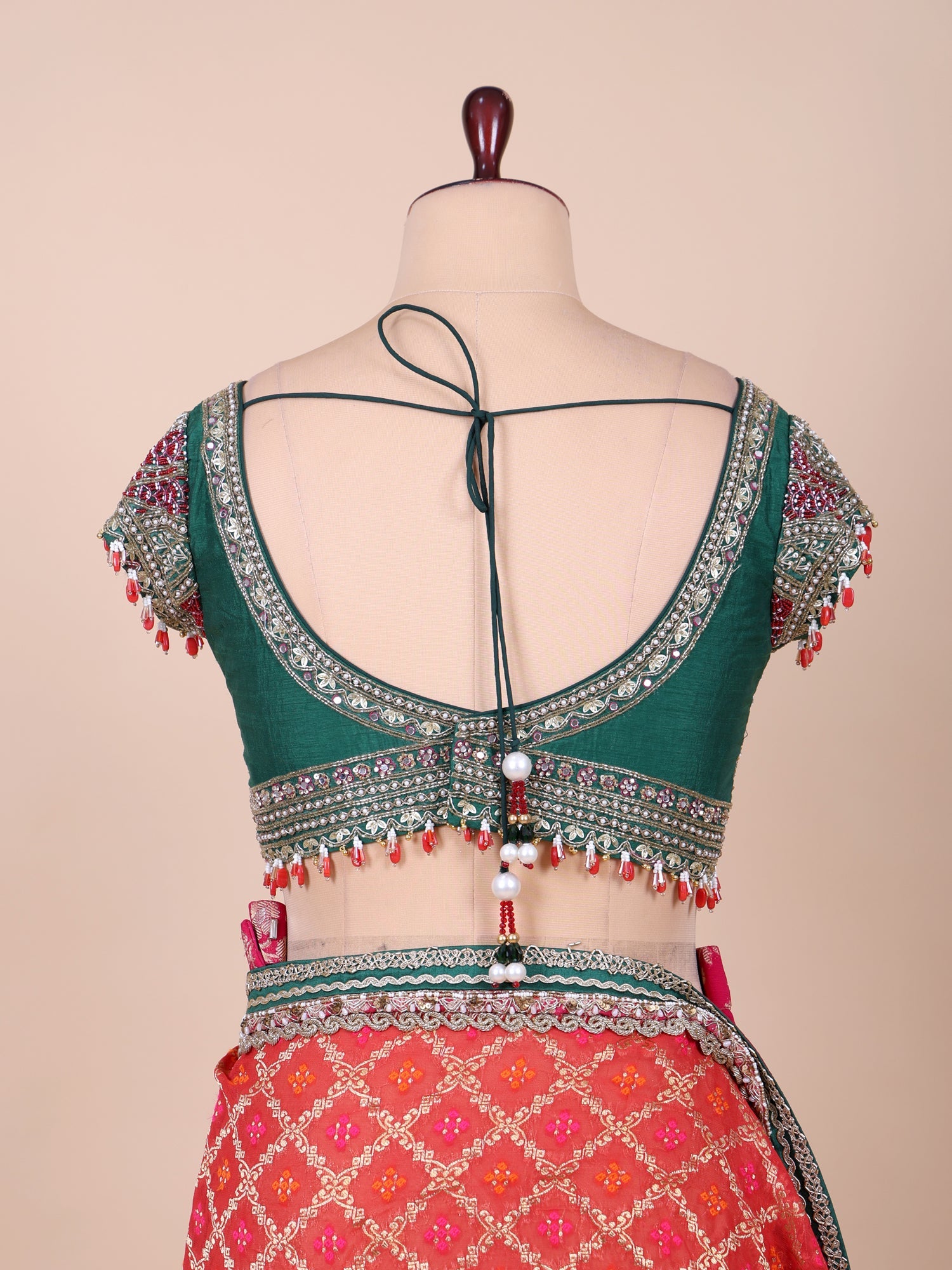 Multi Color Indo-Western Georgette Saree With Zardozi &amp; Moti Work