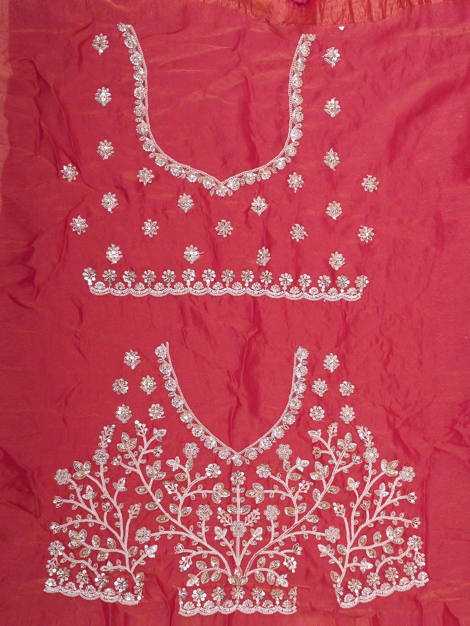 Pink Shimmer Thread Embroidery &amp; Beads Sequin Bridal Lehenga