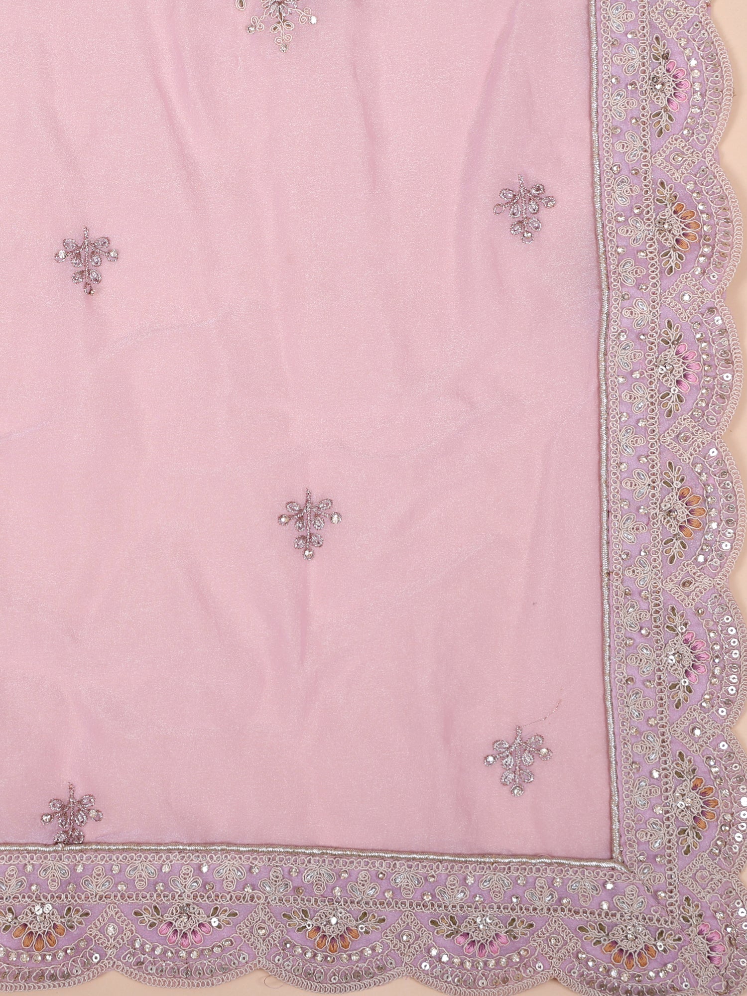 Lavender Whisper Net Lehenga With Jarkan &amp; Mirror Sparkle