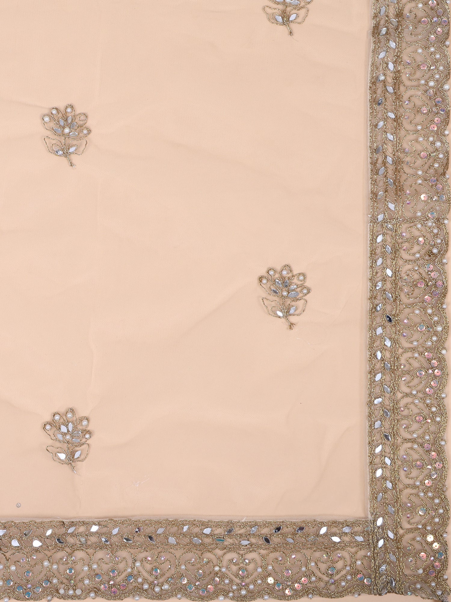 Silver Frostline Elegance Net Lehenga With Thread &amp; Jarkan