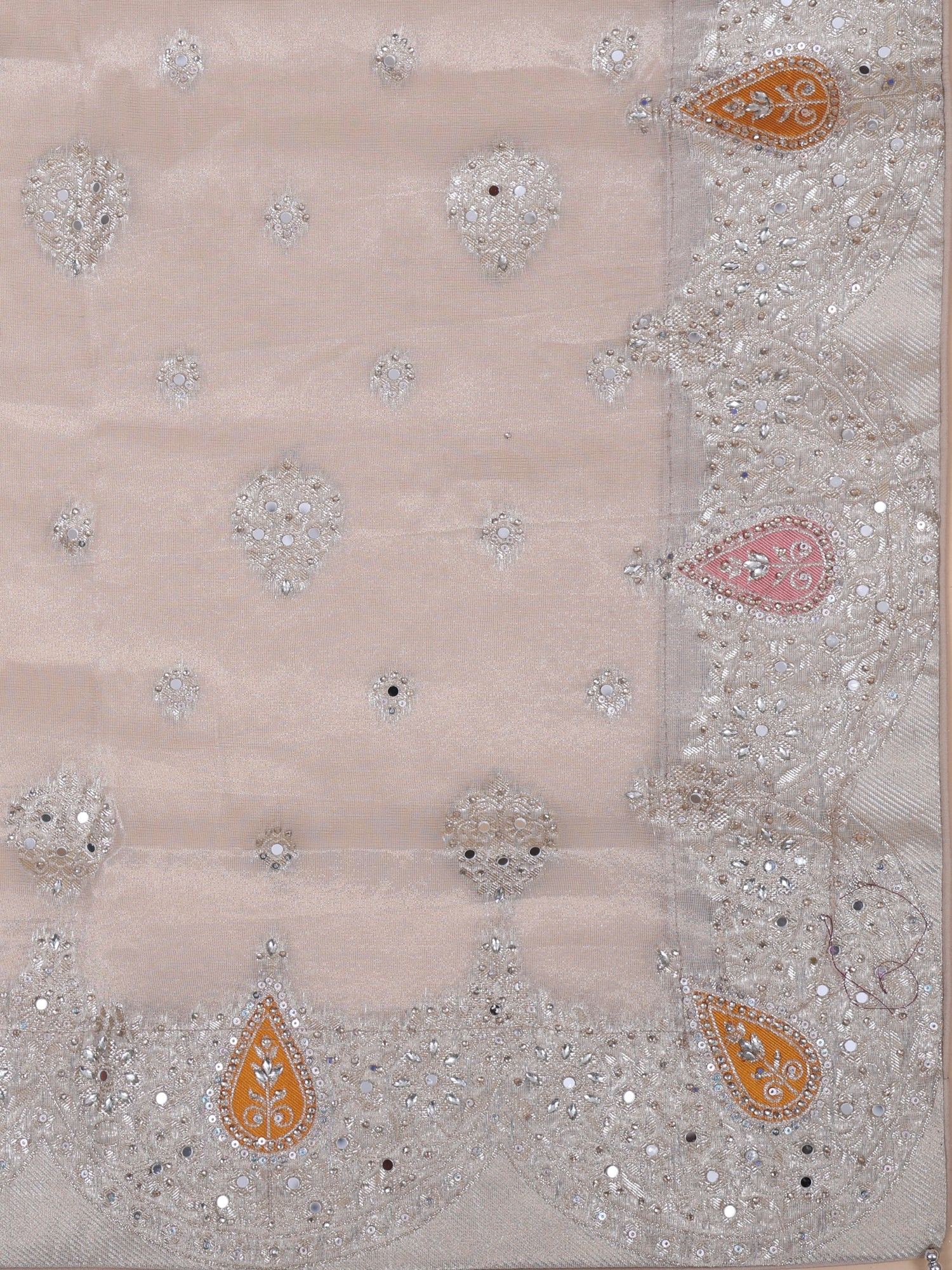 Silver-Grey Royale Sheen Organza Lehenga With Jacquard Embroidery