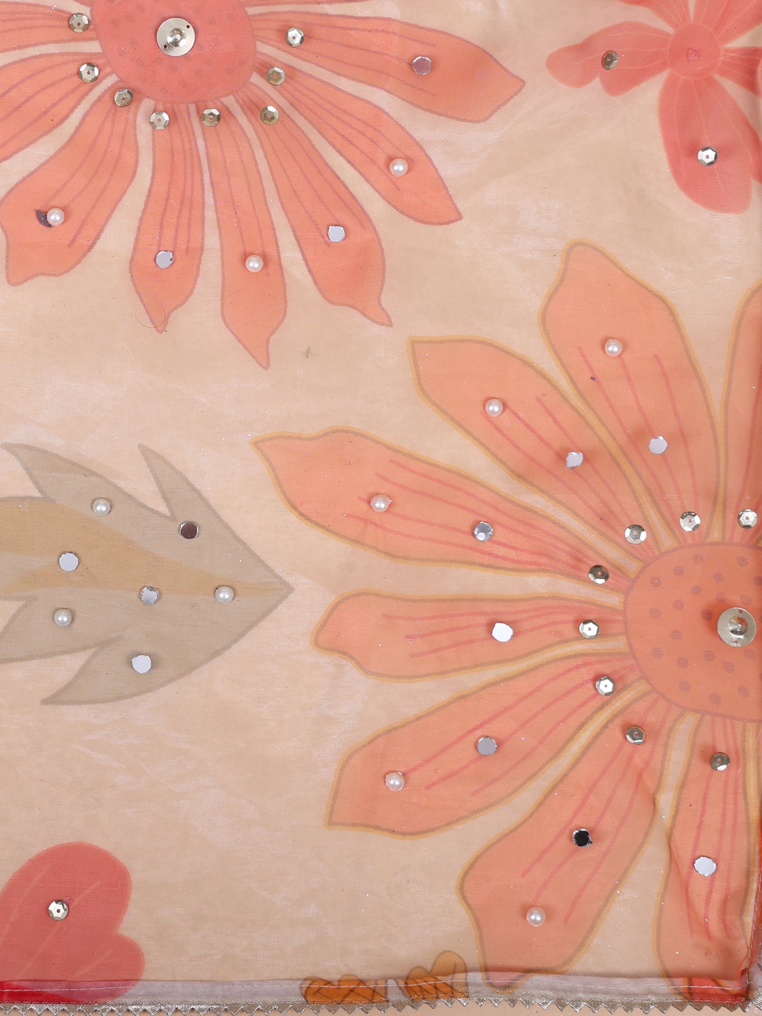 Multi Ethereal Glow Silk-Organza Lehenga With Jarkan, Mirror &amp; Bead Art