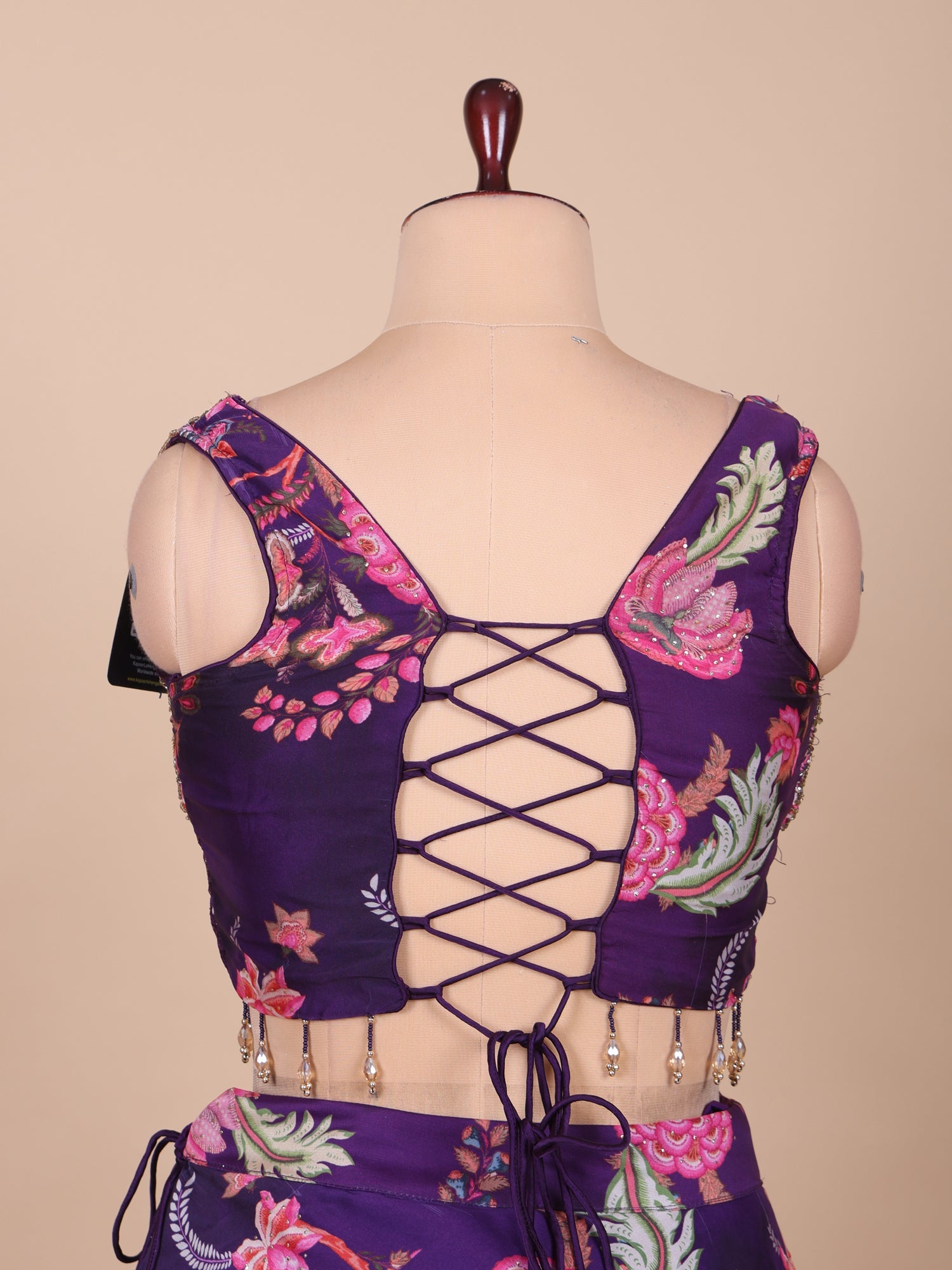 Multi Carnival Grace Chinon Lehenga With Beaded Print