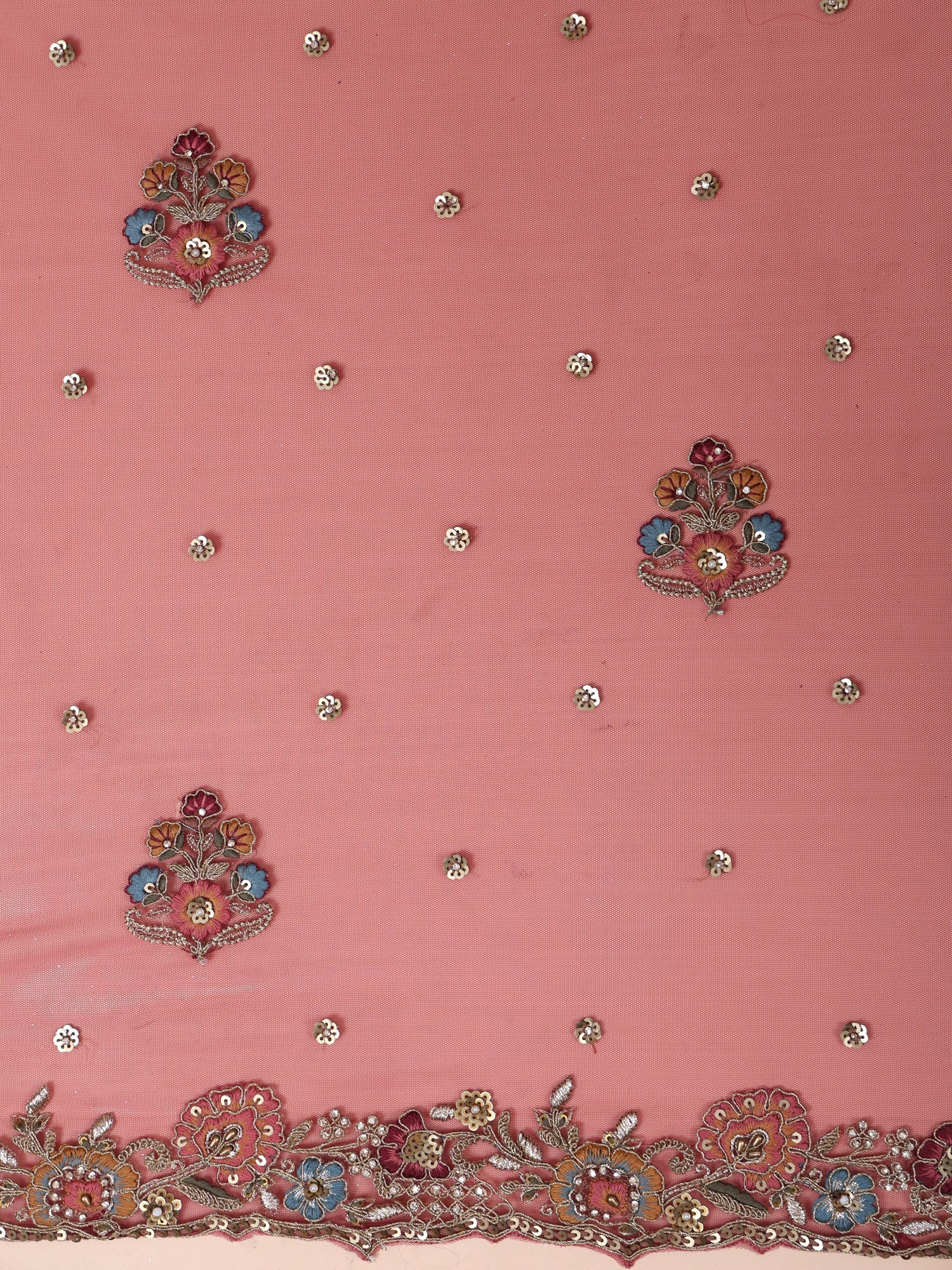 Multi Crown Aura Velvet Lehenga With Multi-Thread Embroidery &amp; Sequins