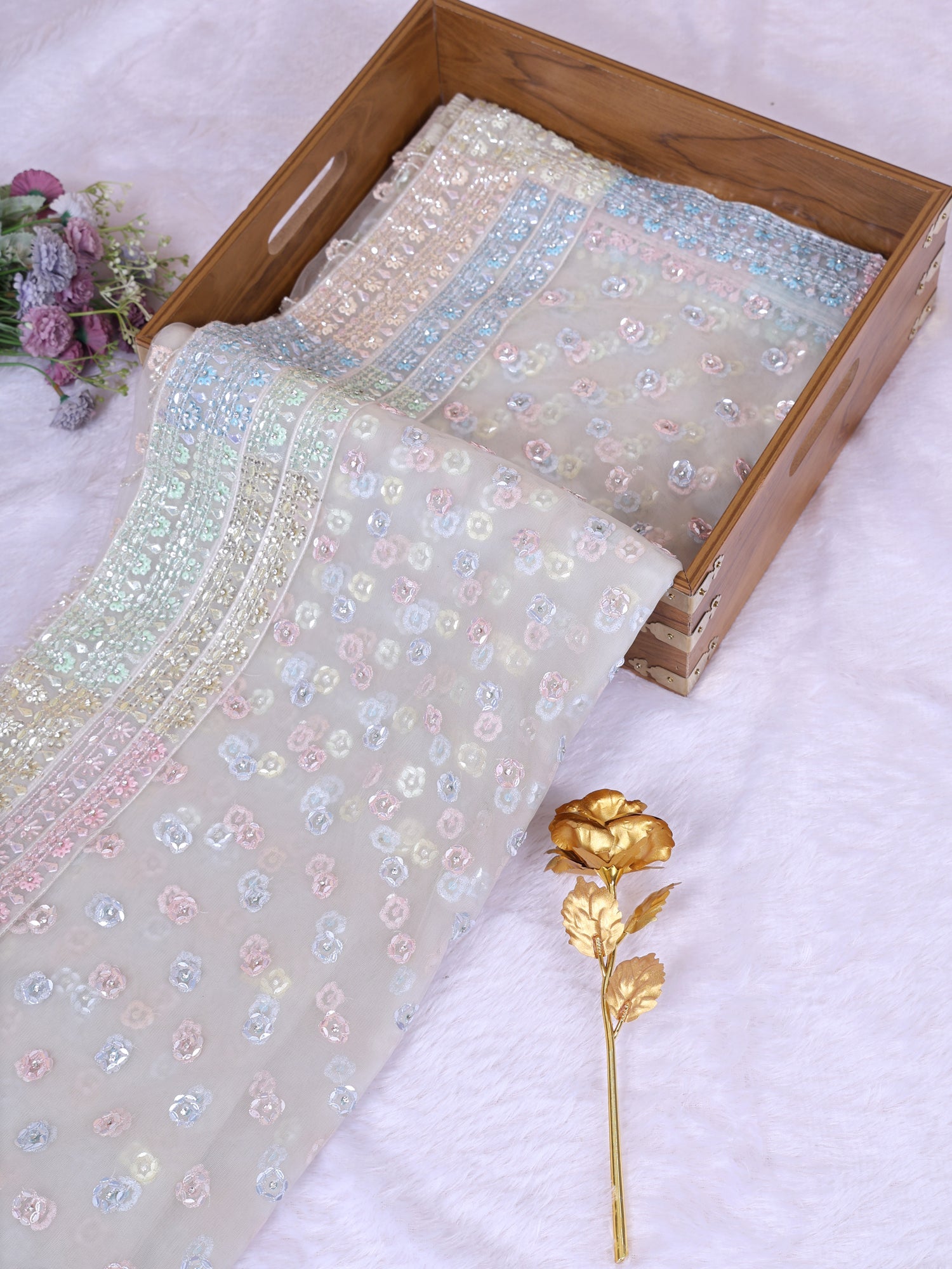 Multi Colour Aurora Luxe Diamond Saree