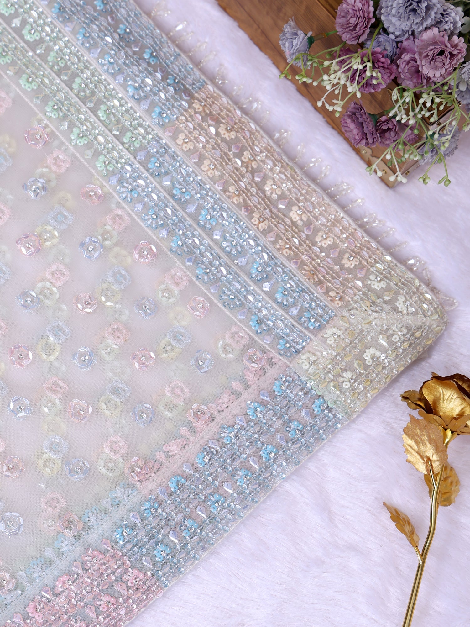 Multi Colour Aurora Luxe Diamond Saree