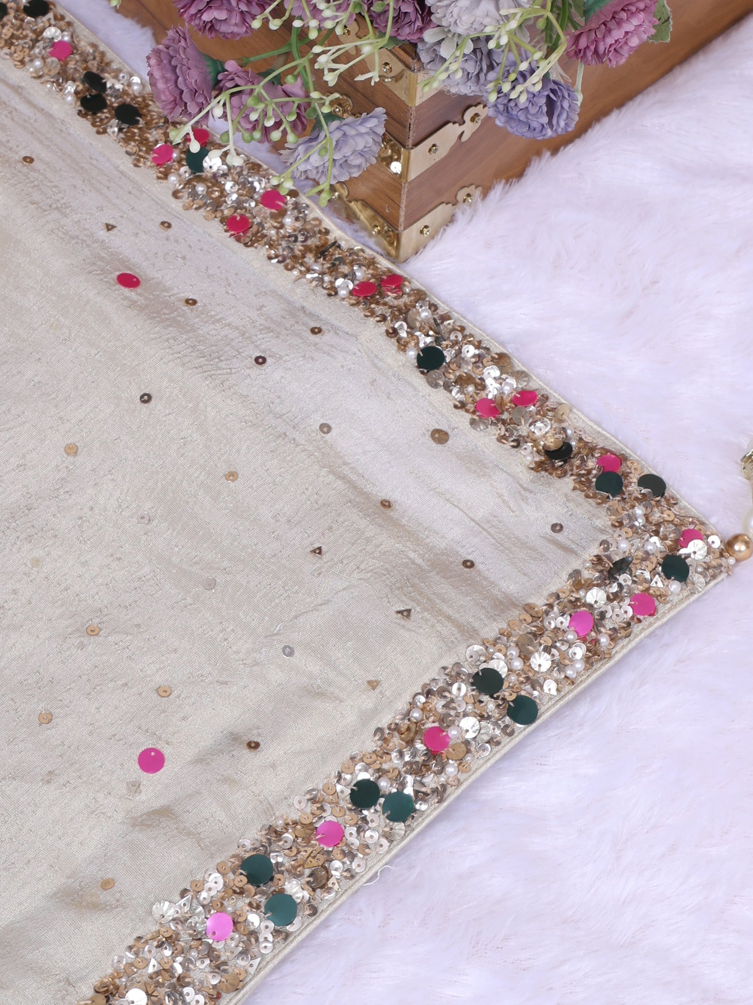 Multi Colour Luminous Grace Sequin Saree