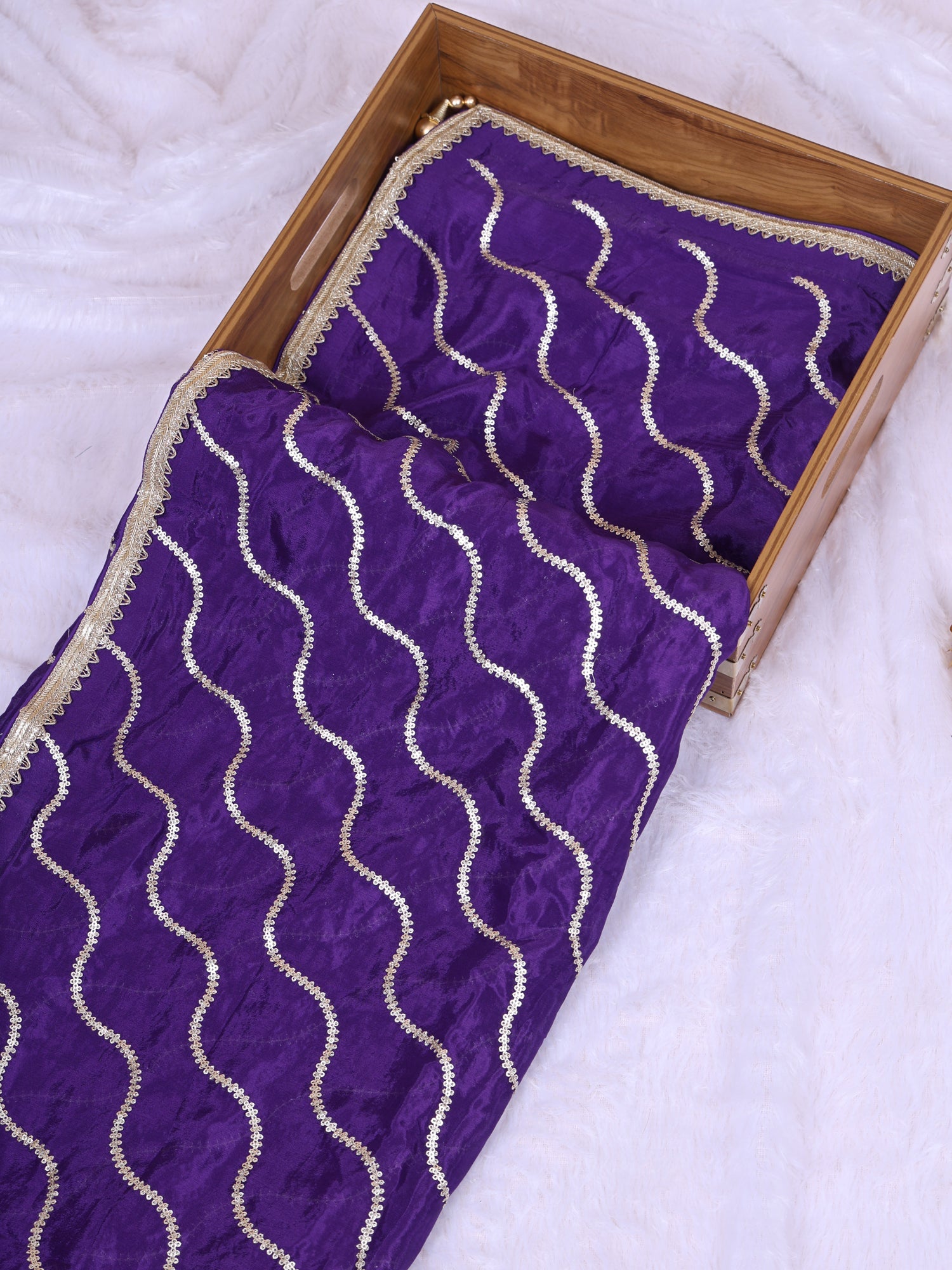 Purple Regal Glow Designer Silk Saree With Sequence Zardozi Work
