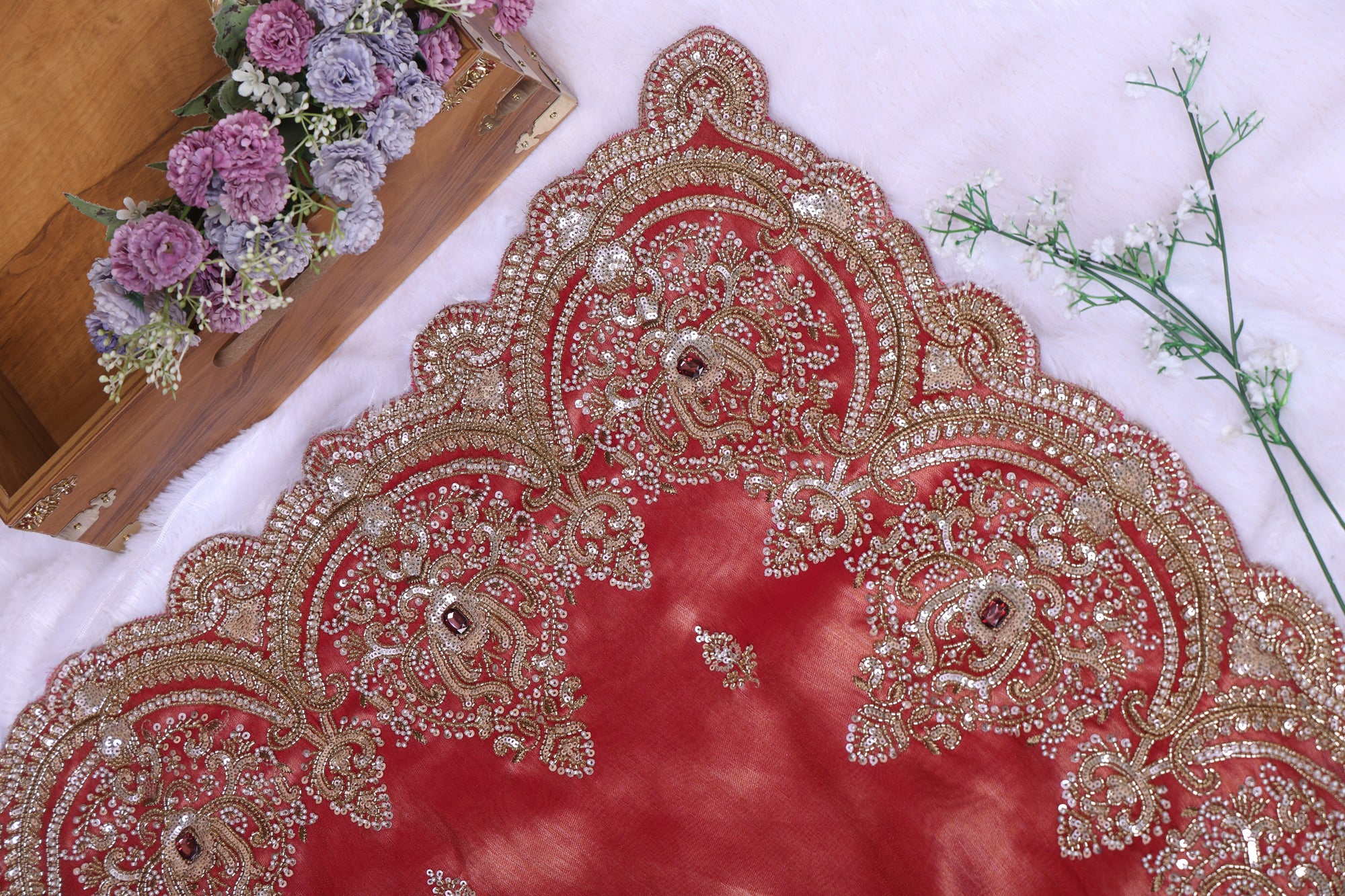 Barbee Crystal Shimmer Silk Saree With Diamond Sequence Hand Embroidery