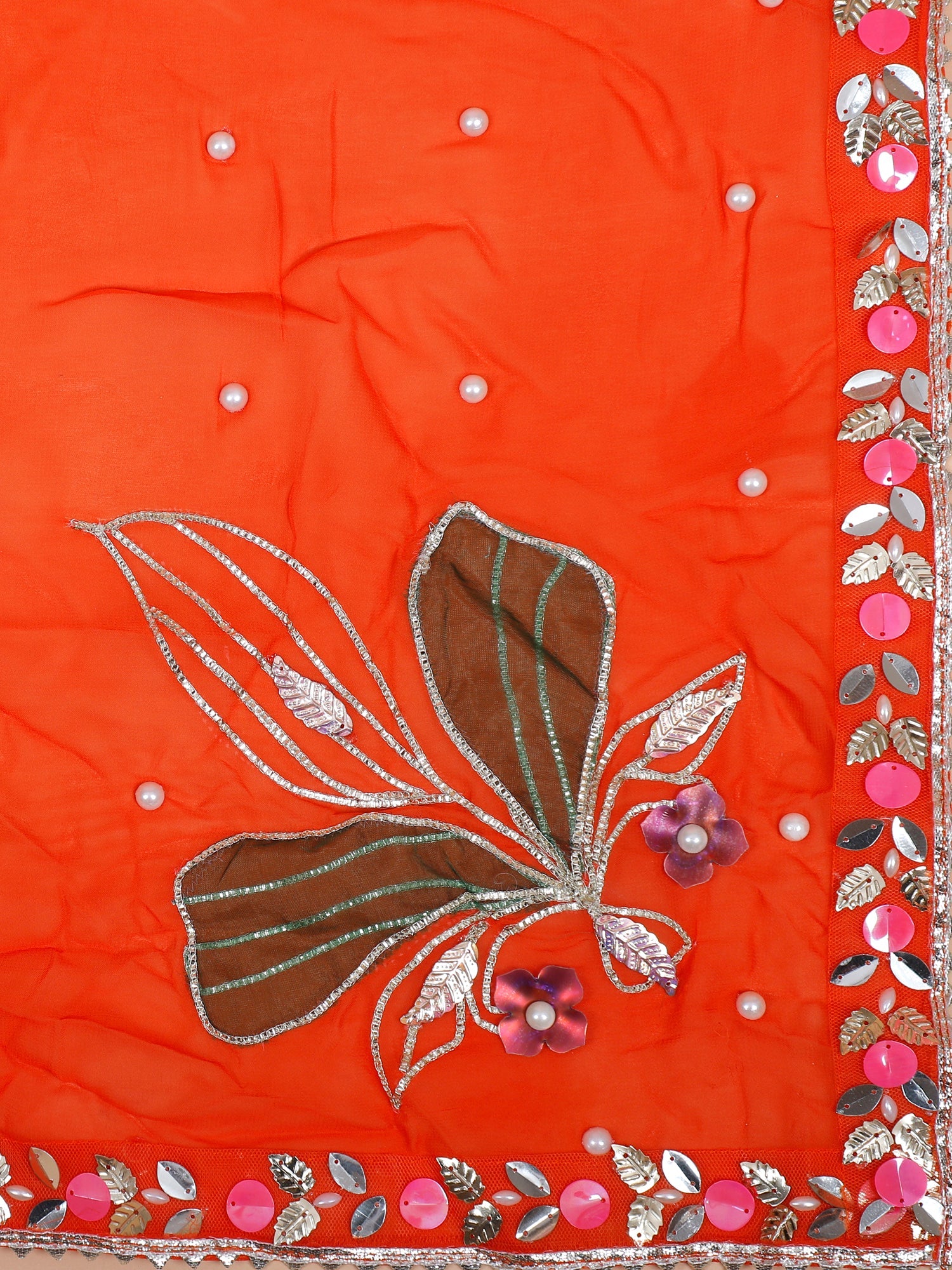 Multi Silk Chromatica Lehenga with pearl sequins Handwork