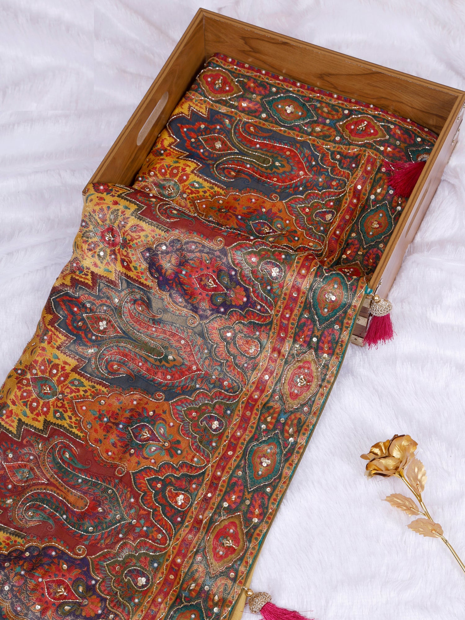 Multi Lumina Essence Diamond Silk Saree