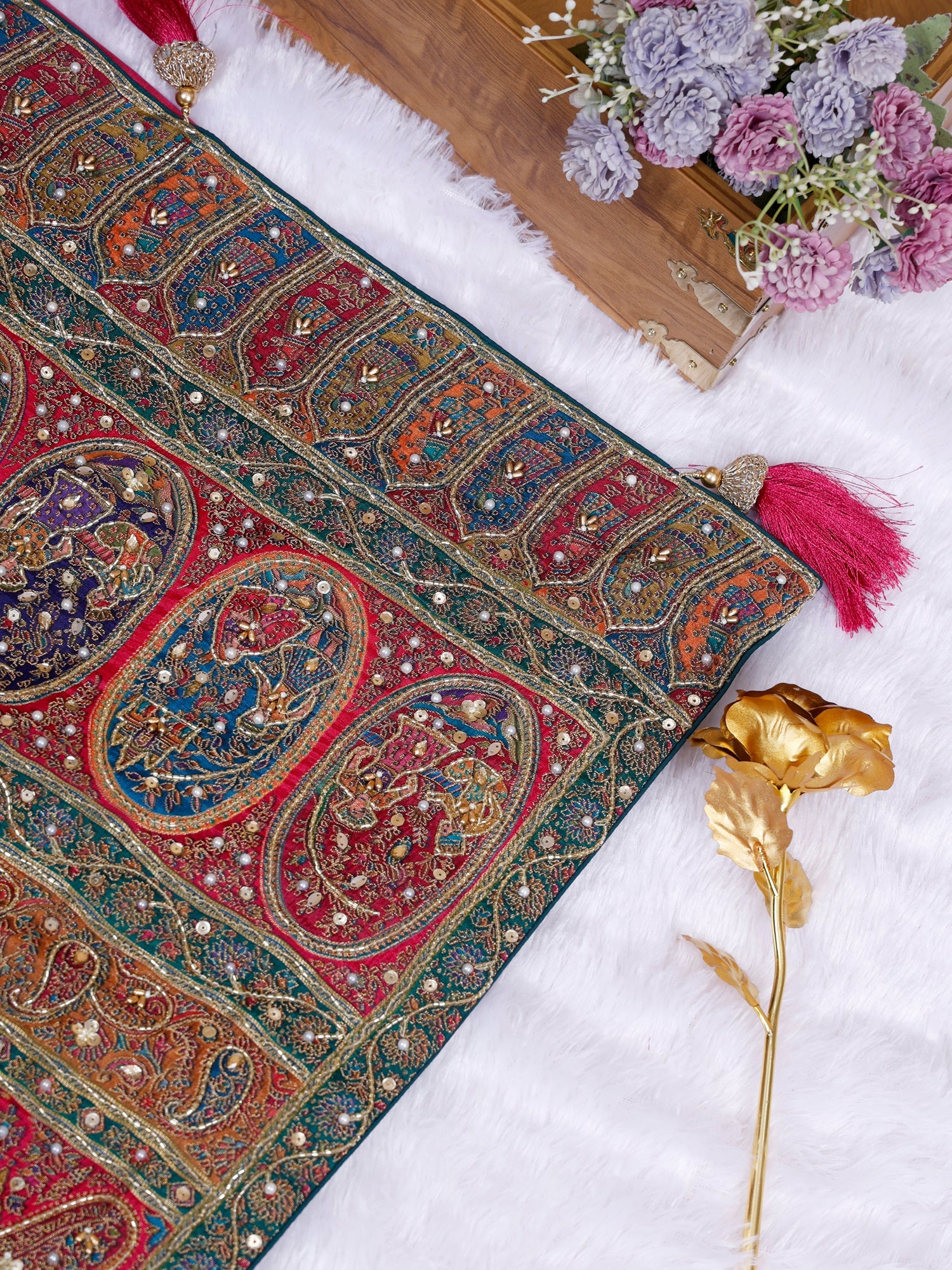 Multi Rajnandini Silk Saree With sequins Handwork