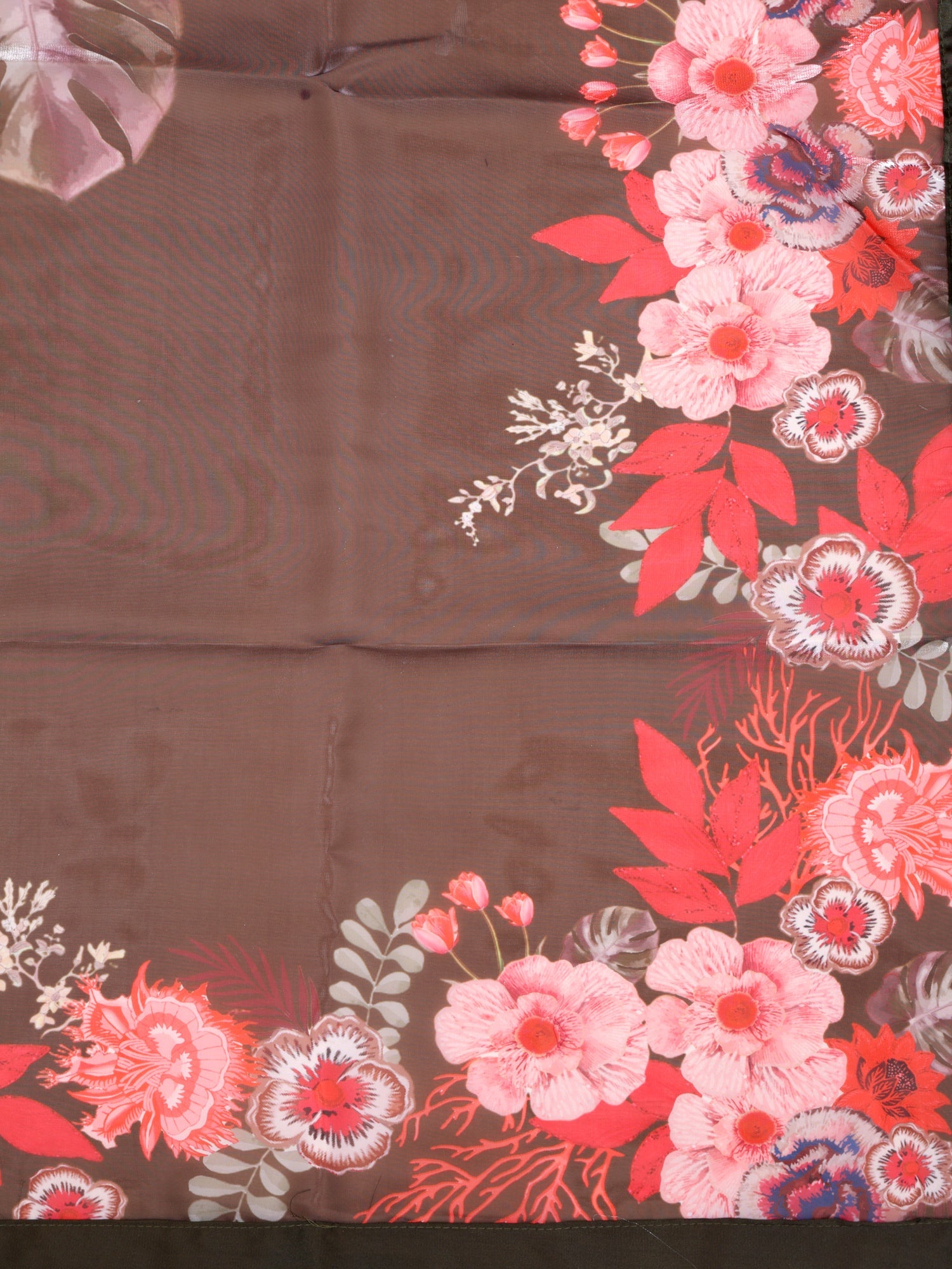 Espresso Whisper Tassel &amp; Mirror Embellished Chinon Lehenga