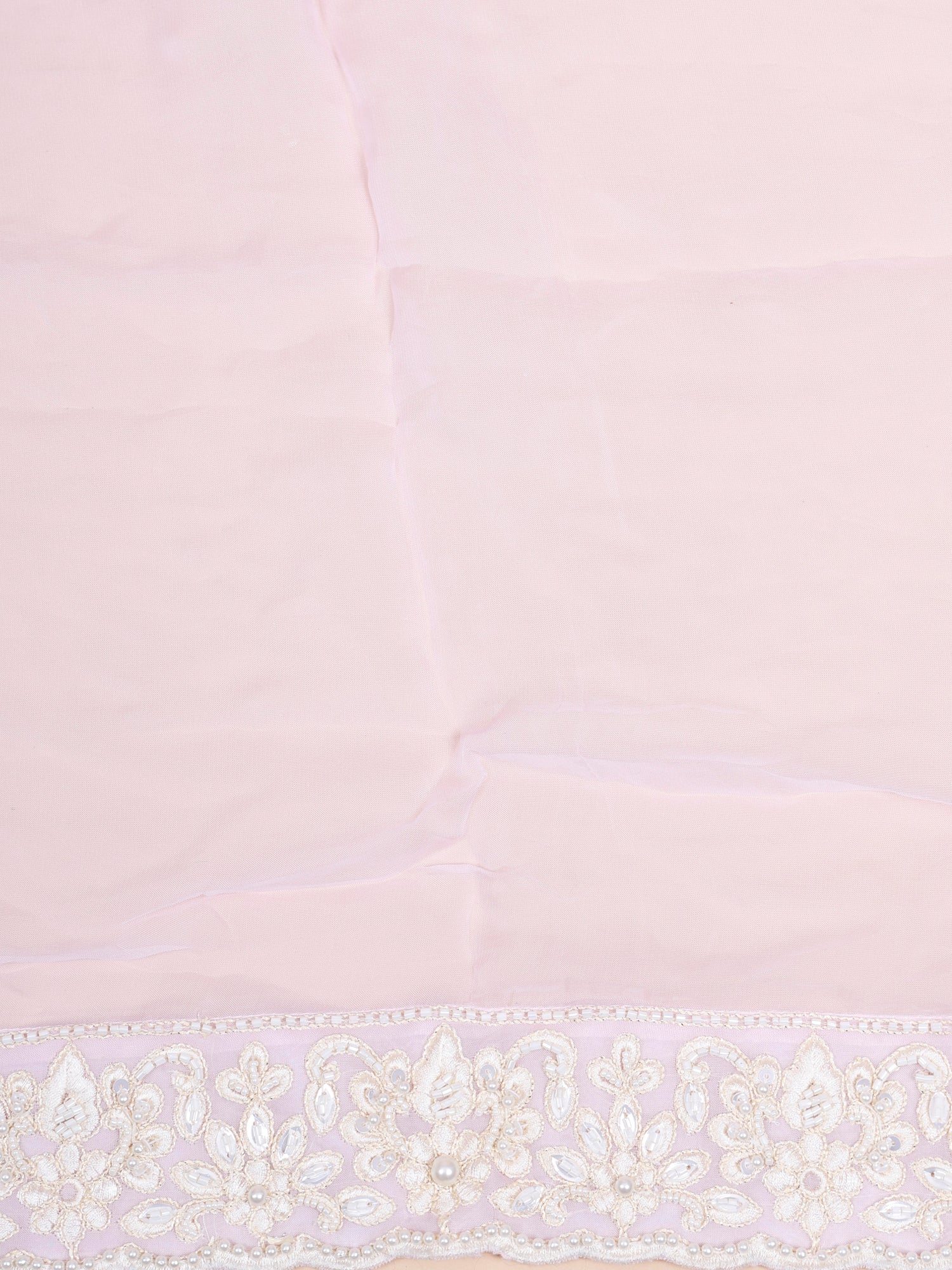 Cotton Candy Muse Baby Pink Chinon Suit with Beads &amp; Handwork