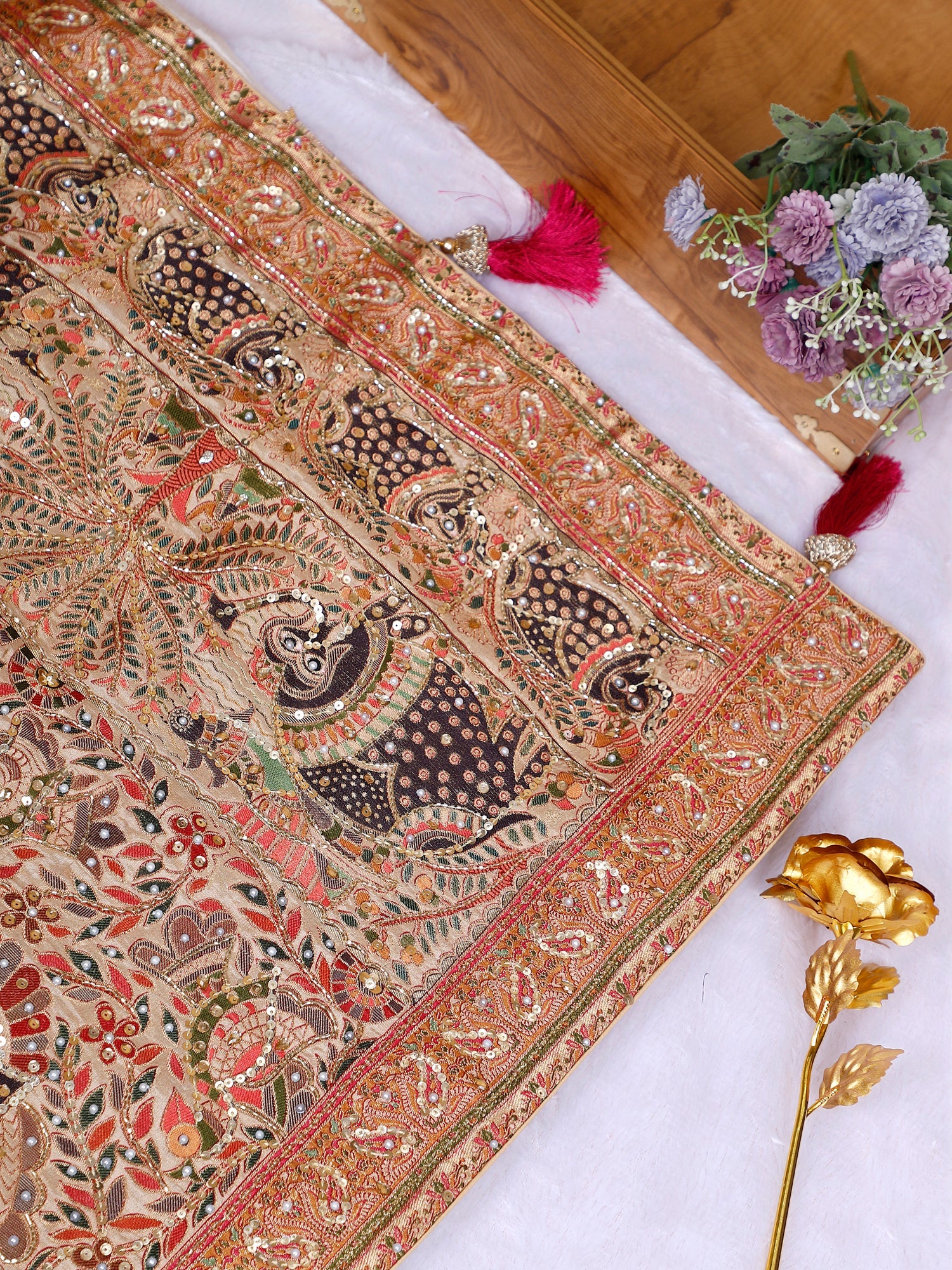 Chamak-e-Khaas Luxury Silk Saree With Handwork