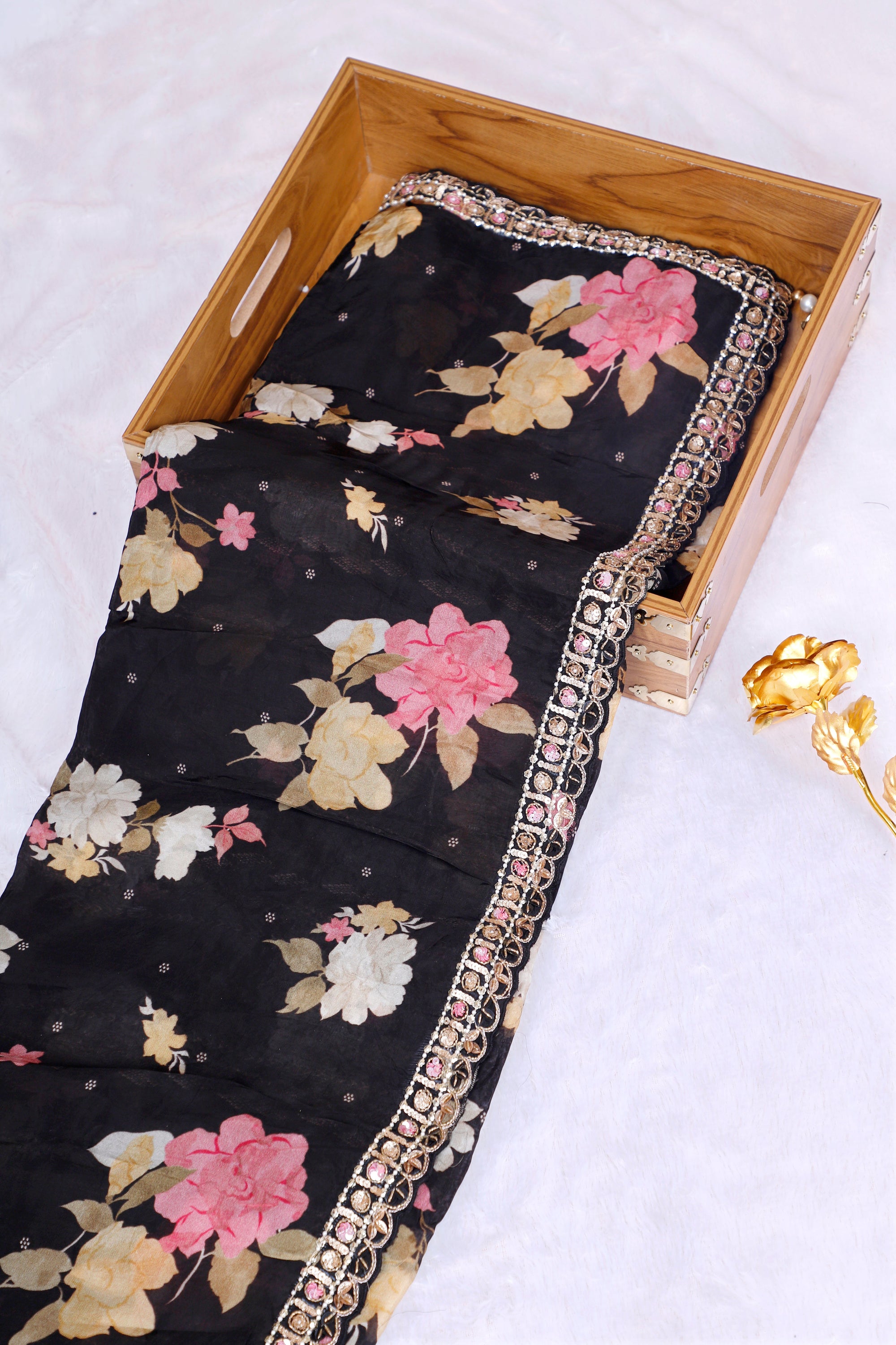 Raat Ki Rani Premium Georgette Saree With Sequins Handwork