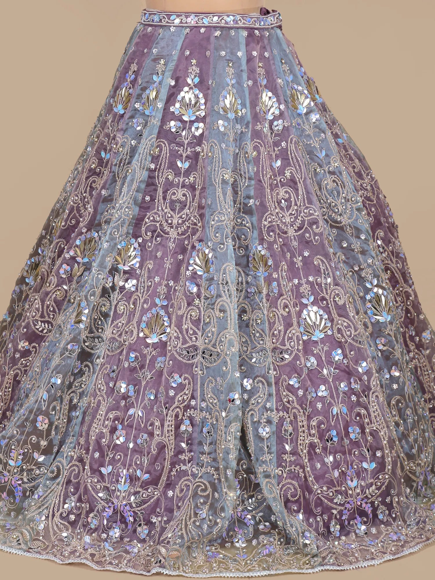 Rangrez Jashn Pearl Moti Tissue Lehenga – Mehfil Luxe