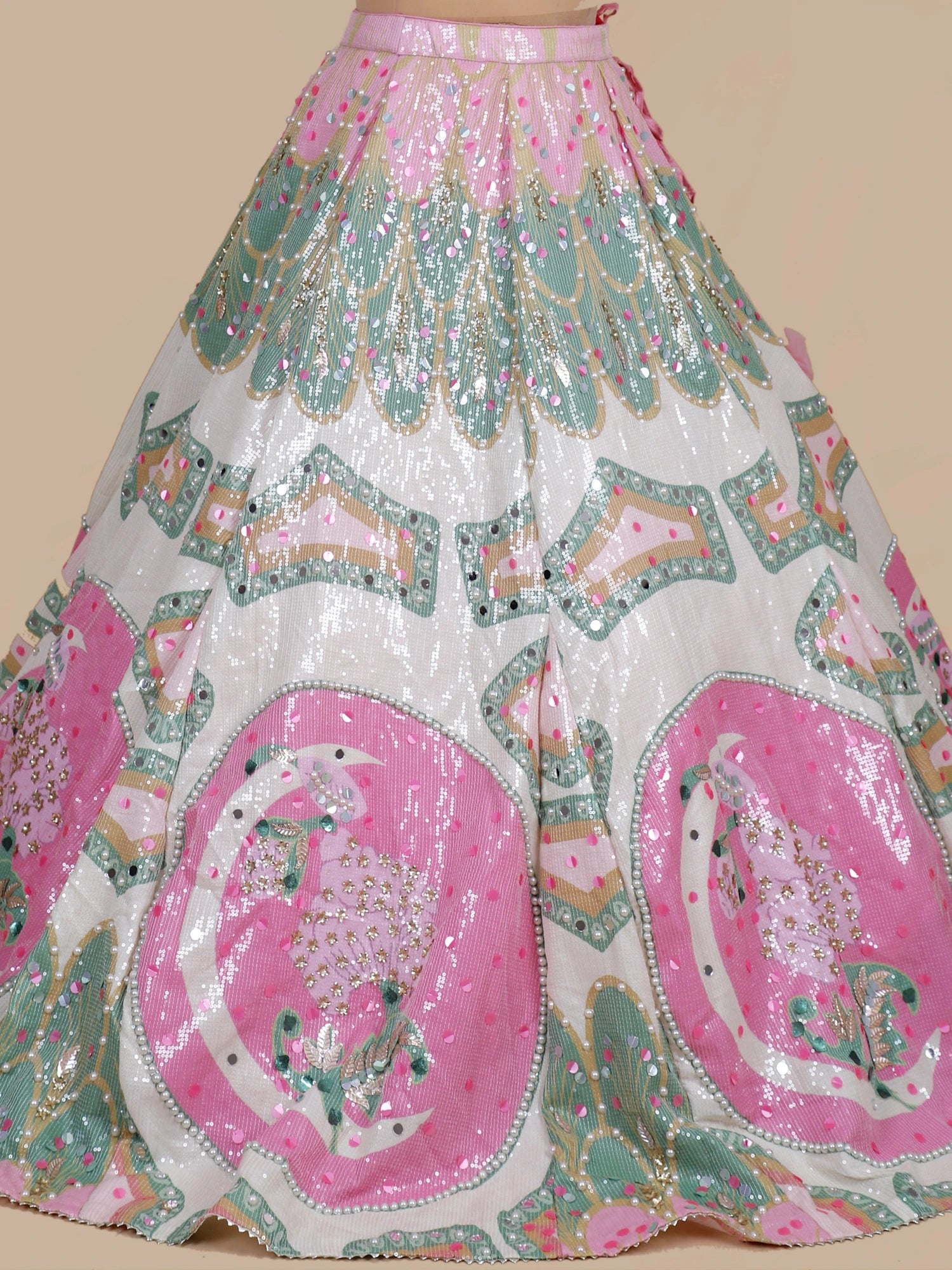 Noor-e-Raas Mirror Silk Lehenga