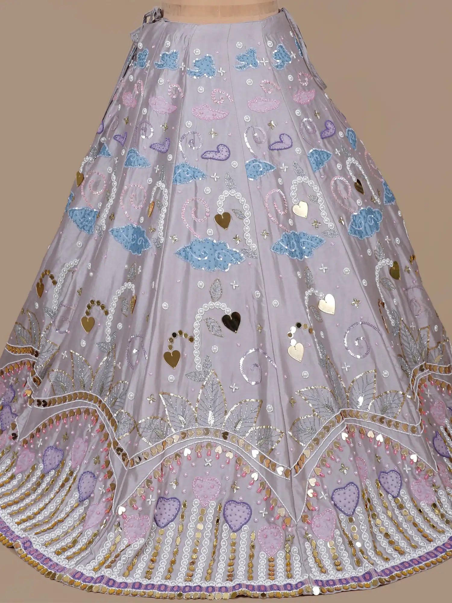 Navrang Luxe Sequin Pearl Mirror Raw Silk Lehenga – Limited Edition Couture