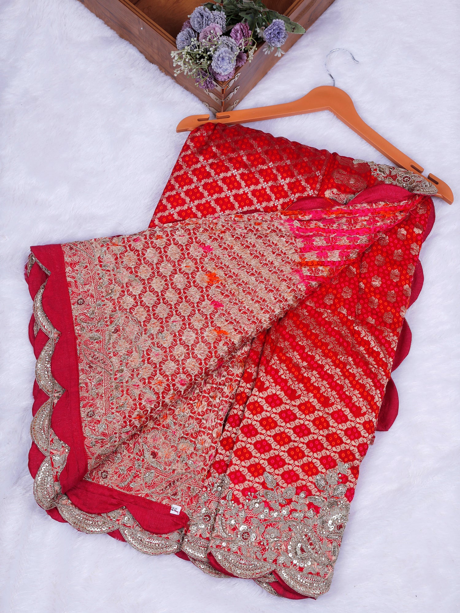 Red Meher-e-Ishq Diamond Glow Saree