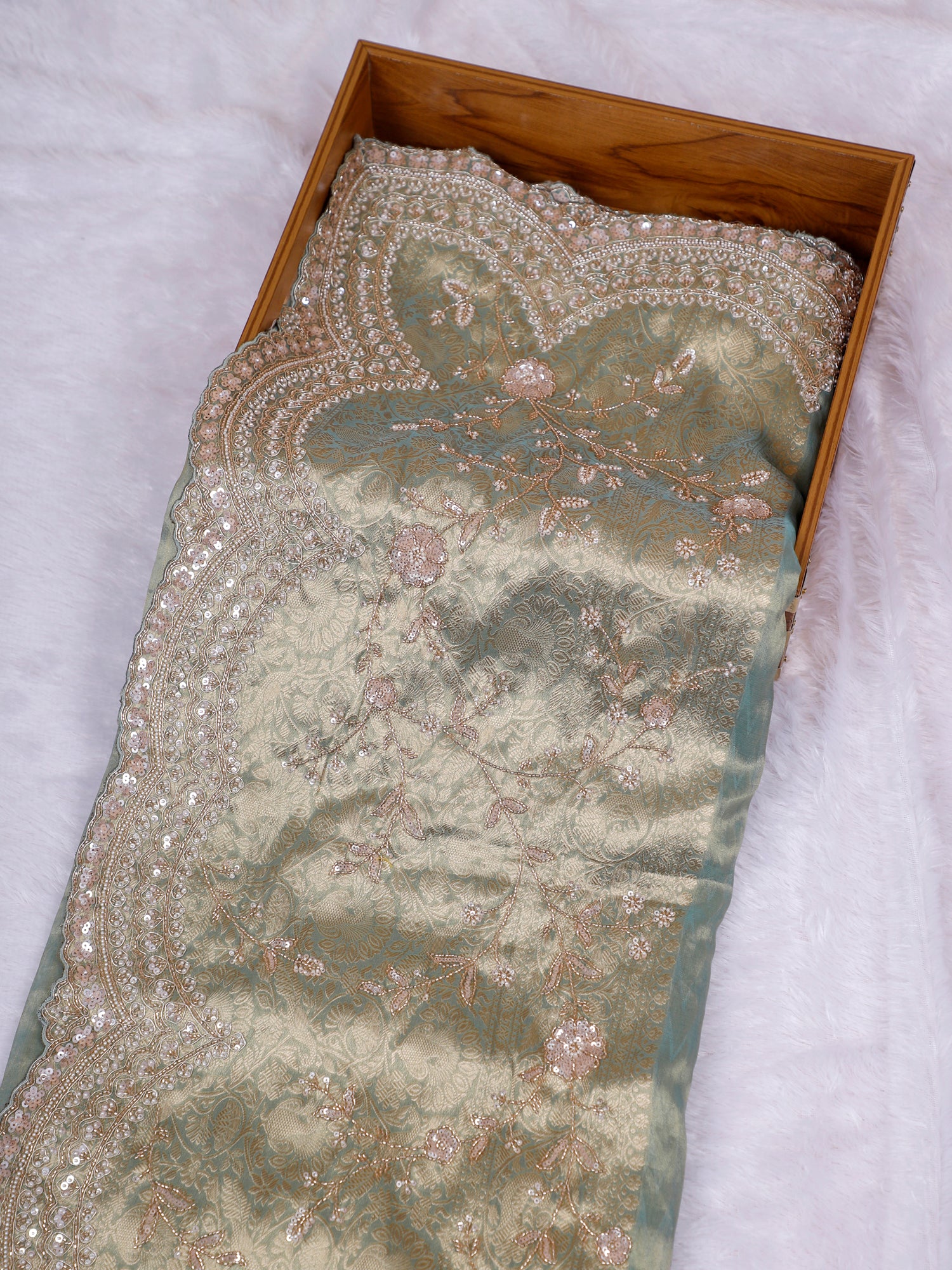 Rajvaibhav Pure Silk Handwork Sequins Saree – 5 Royal Colours Available