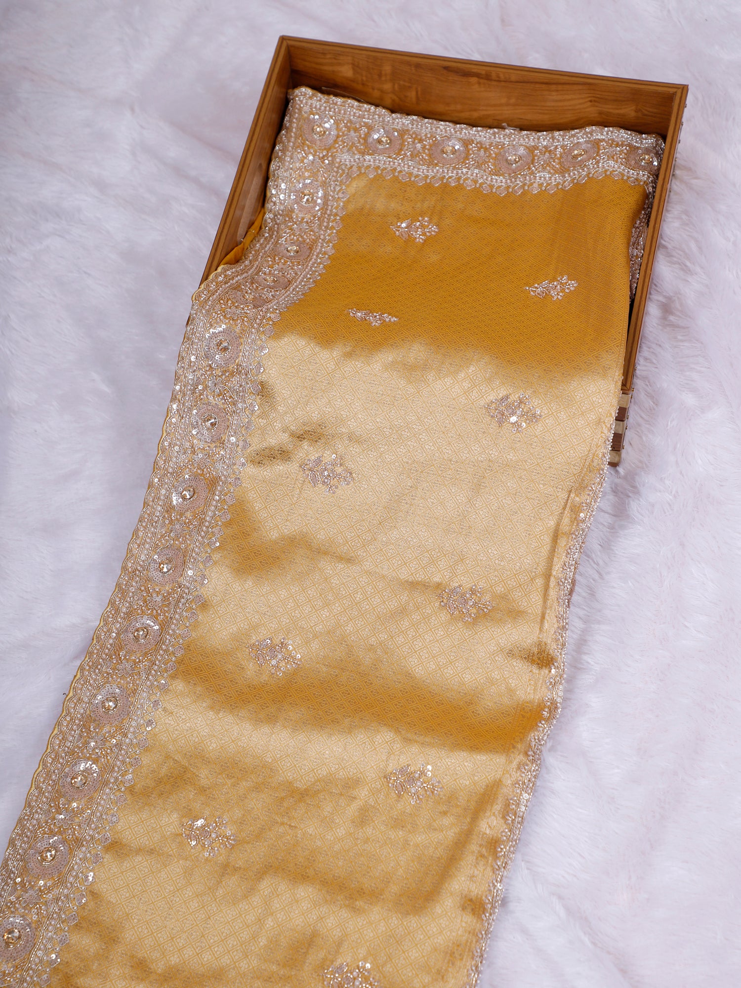 The Royal 5 Gold Series - Diamond Zardosi Couture Shimmer Silk Saree
