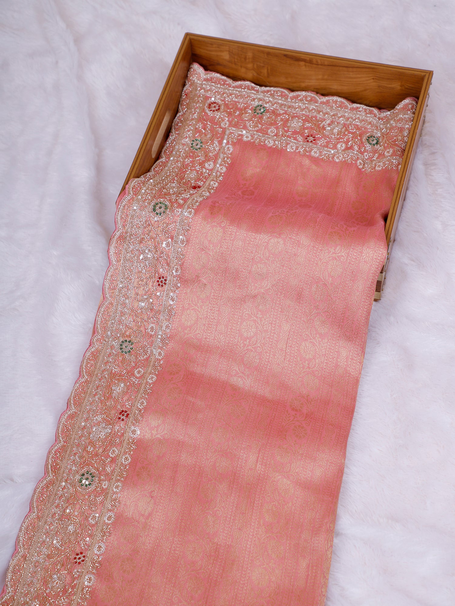 Lumina Royale Shimmer Couture Saree (4 Colours Available)