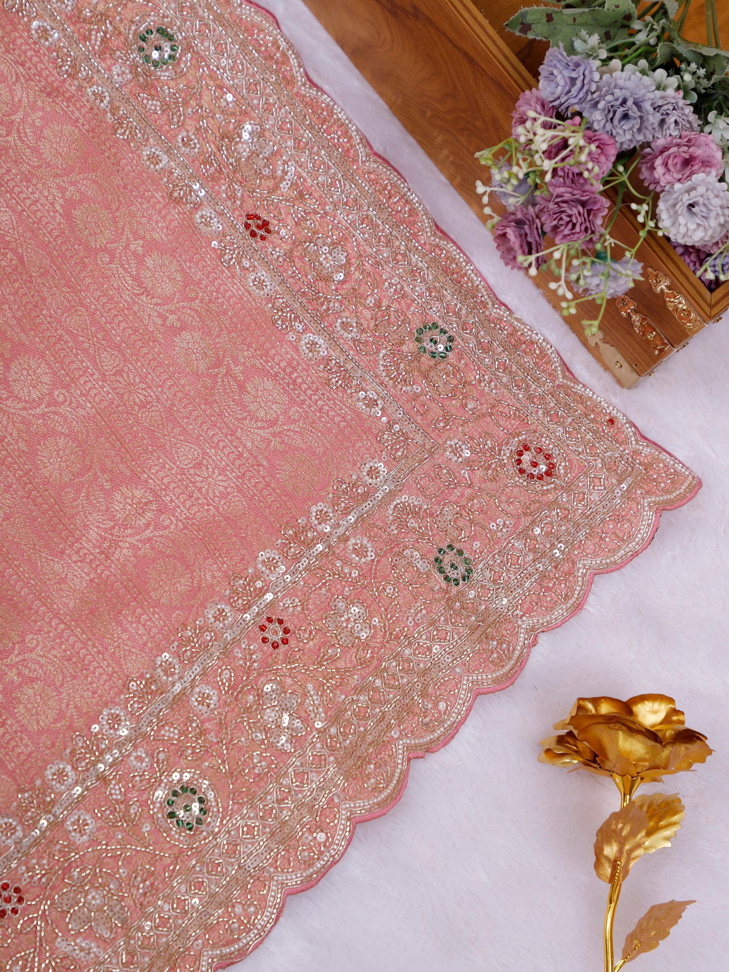 Lumina Royale Shimmer Couture Saree (4 Colours Available)