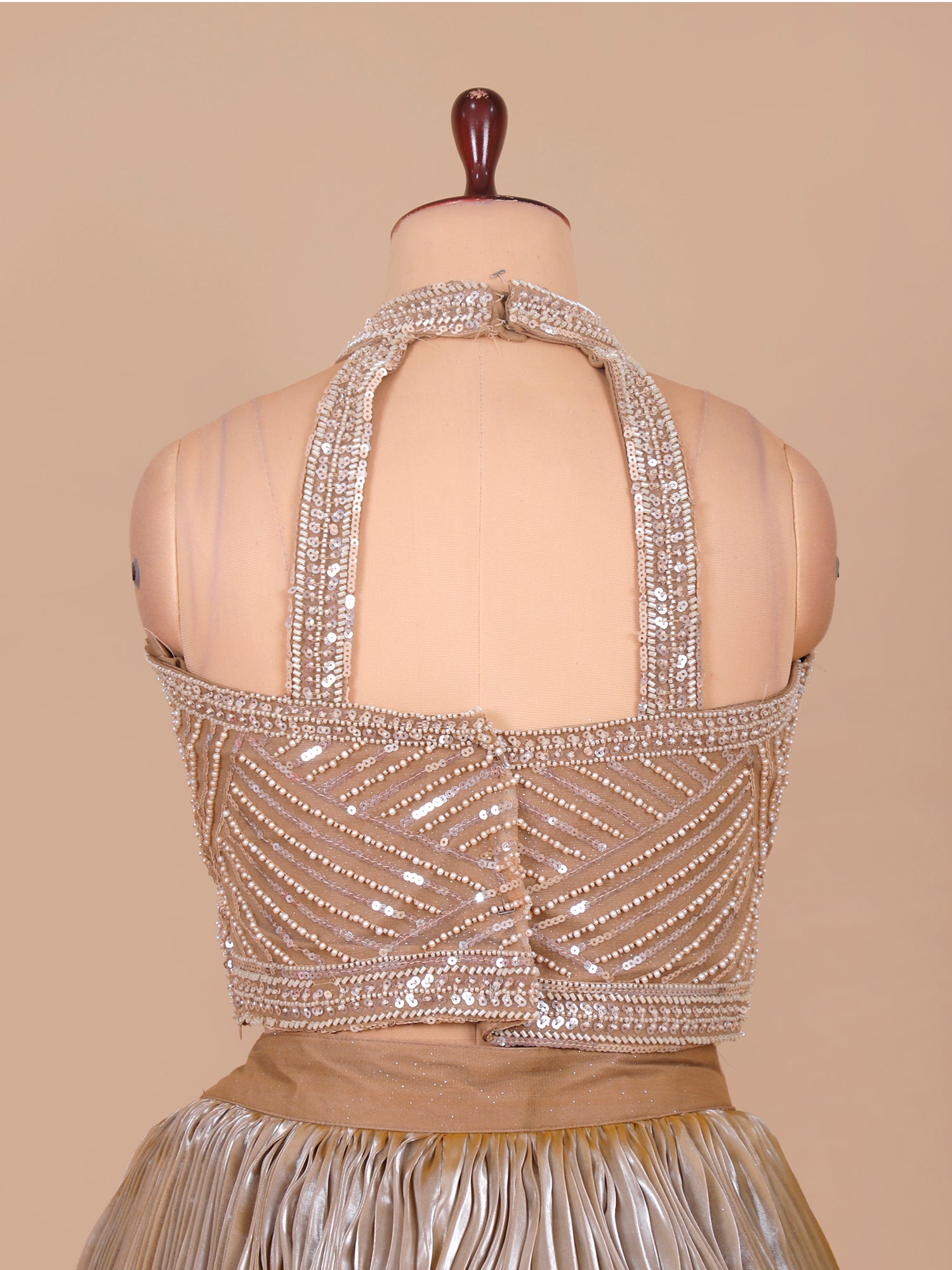 Chickoo Golden Zehra Royale Sequin &amp; Pearl Jimmy Choo Lehenga