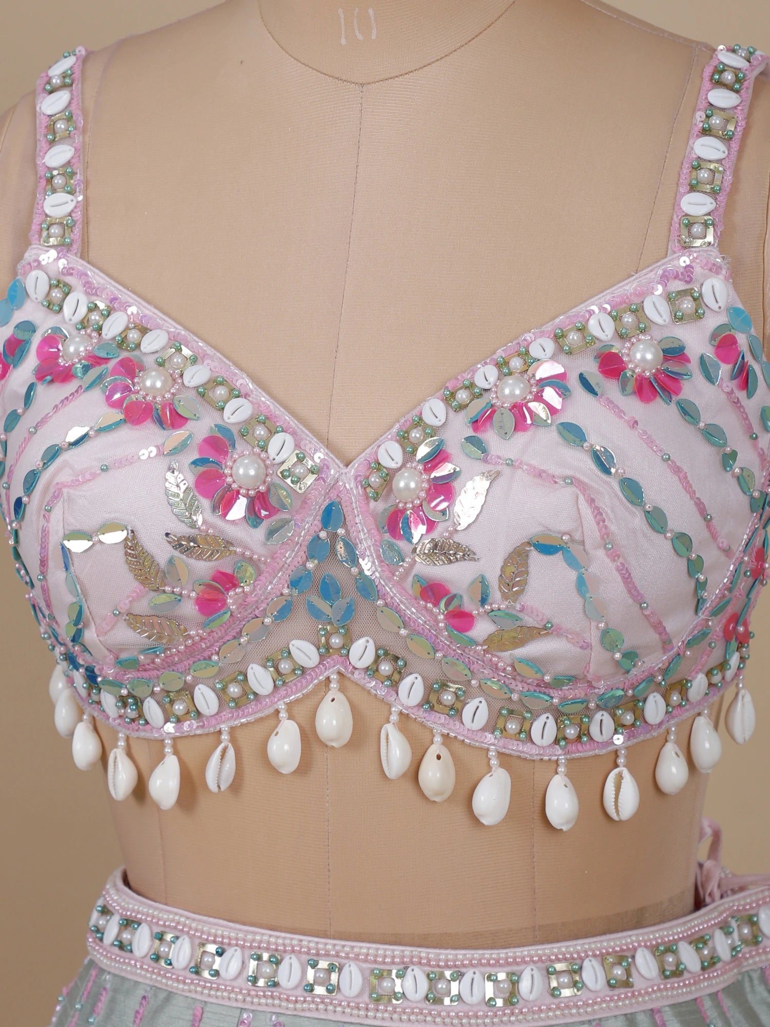 Shahi Raunaq Moti Silk Lehenga With Aplique Work