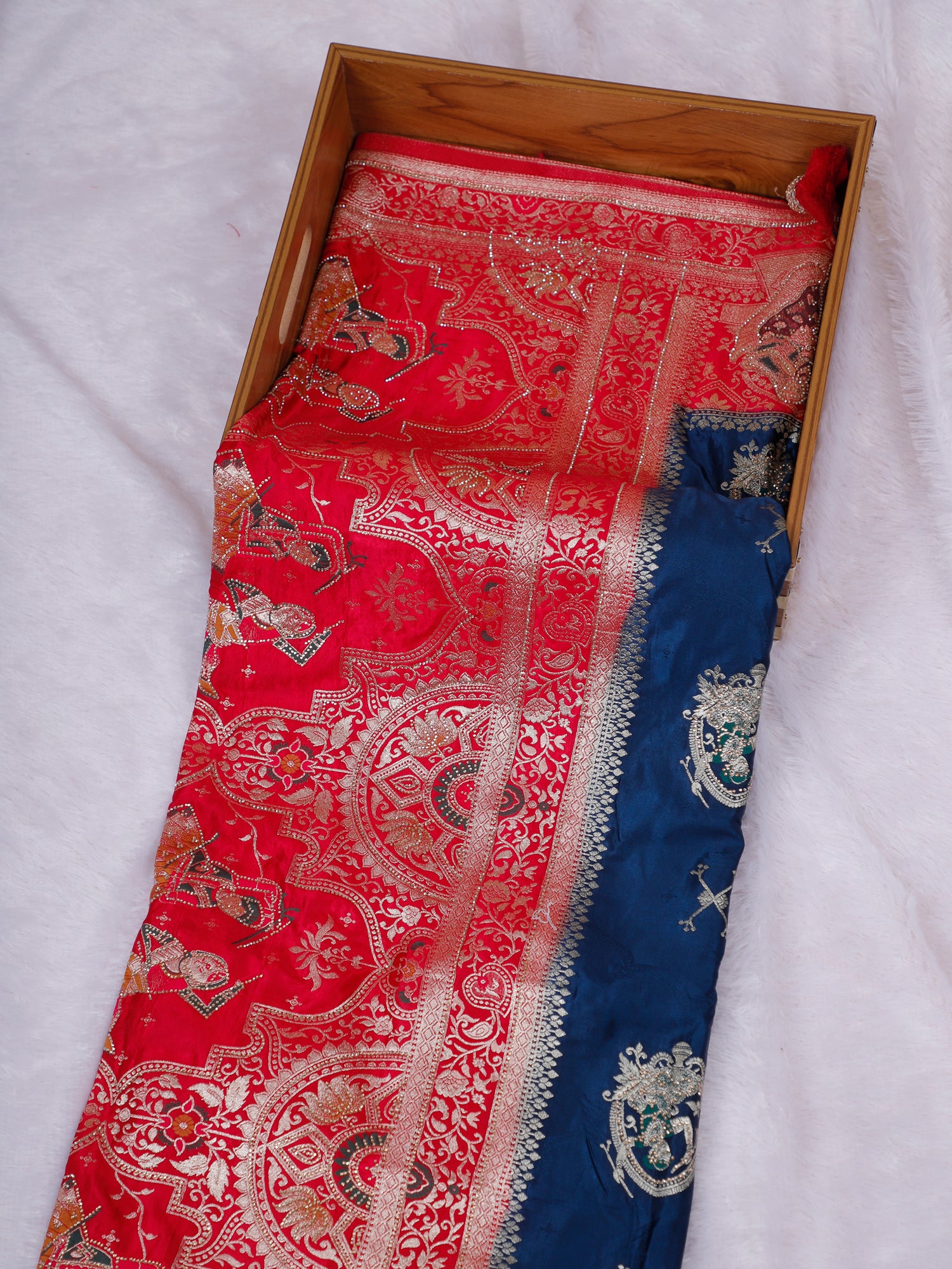 Multi Noor Mahal Swarovski Silk Saree