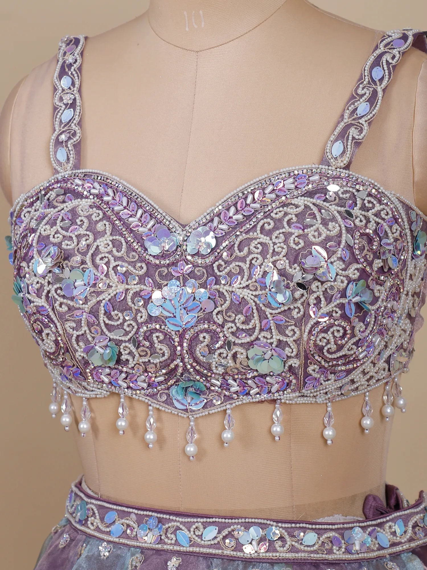 Rangrez Jashn Pearl Moti Tissue Lehenga – Mehfil Luxe
