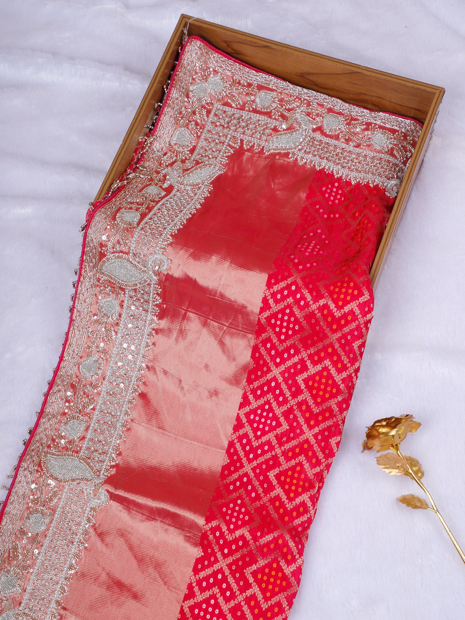 Red Tehzeeb-e-Shahi Designer Saree