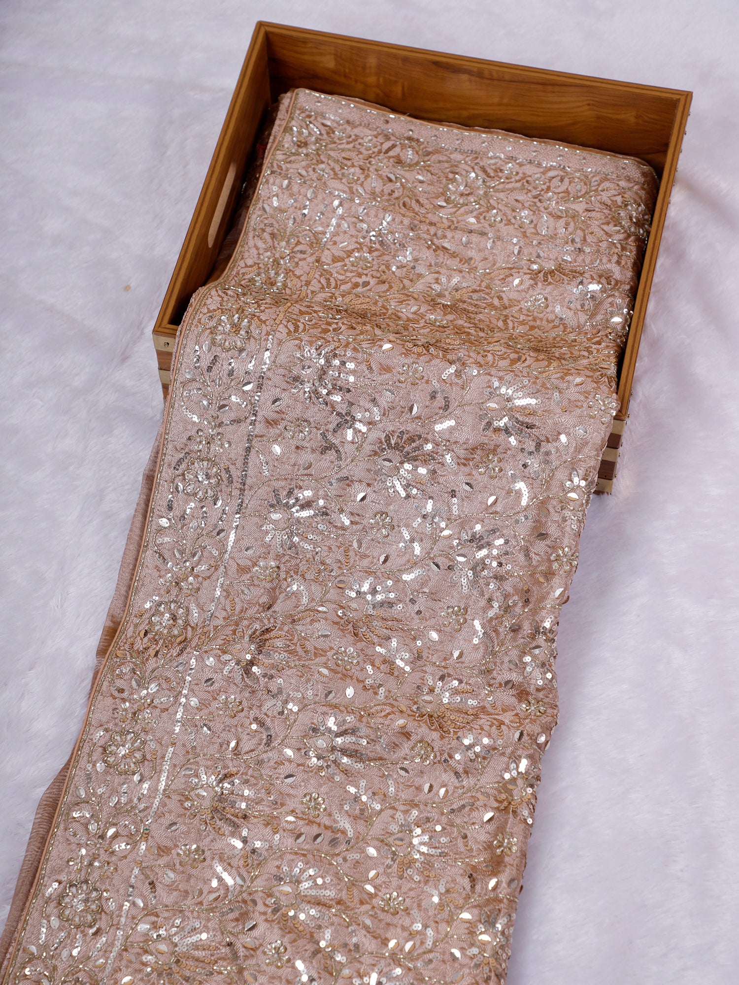 Maroon Champagne Mehfil-E-Zar Tissue Saree