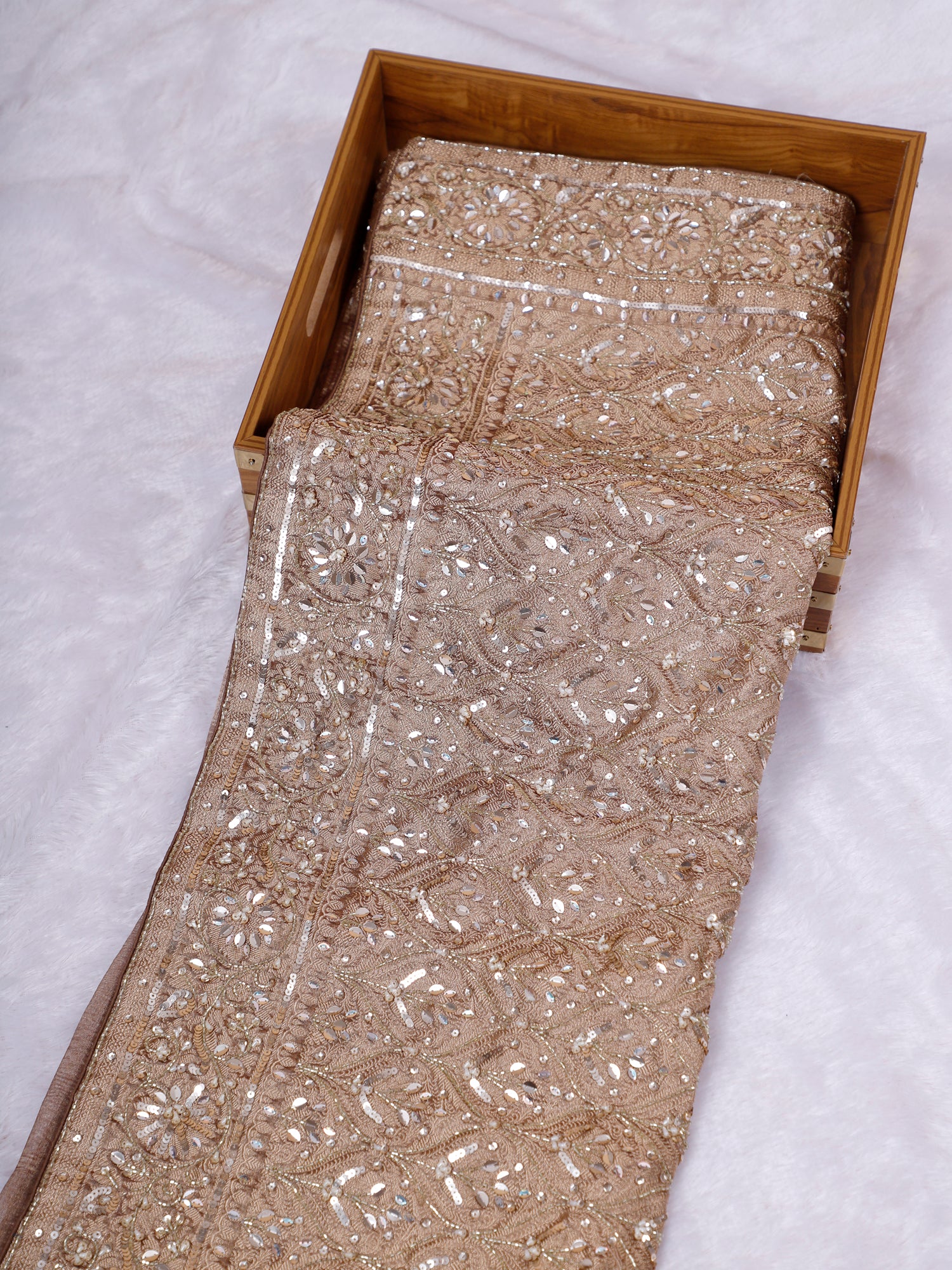 Red Champagne Zarqiya Opulent Silk Celebration Saree