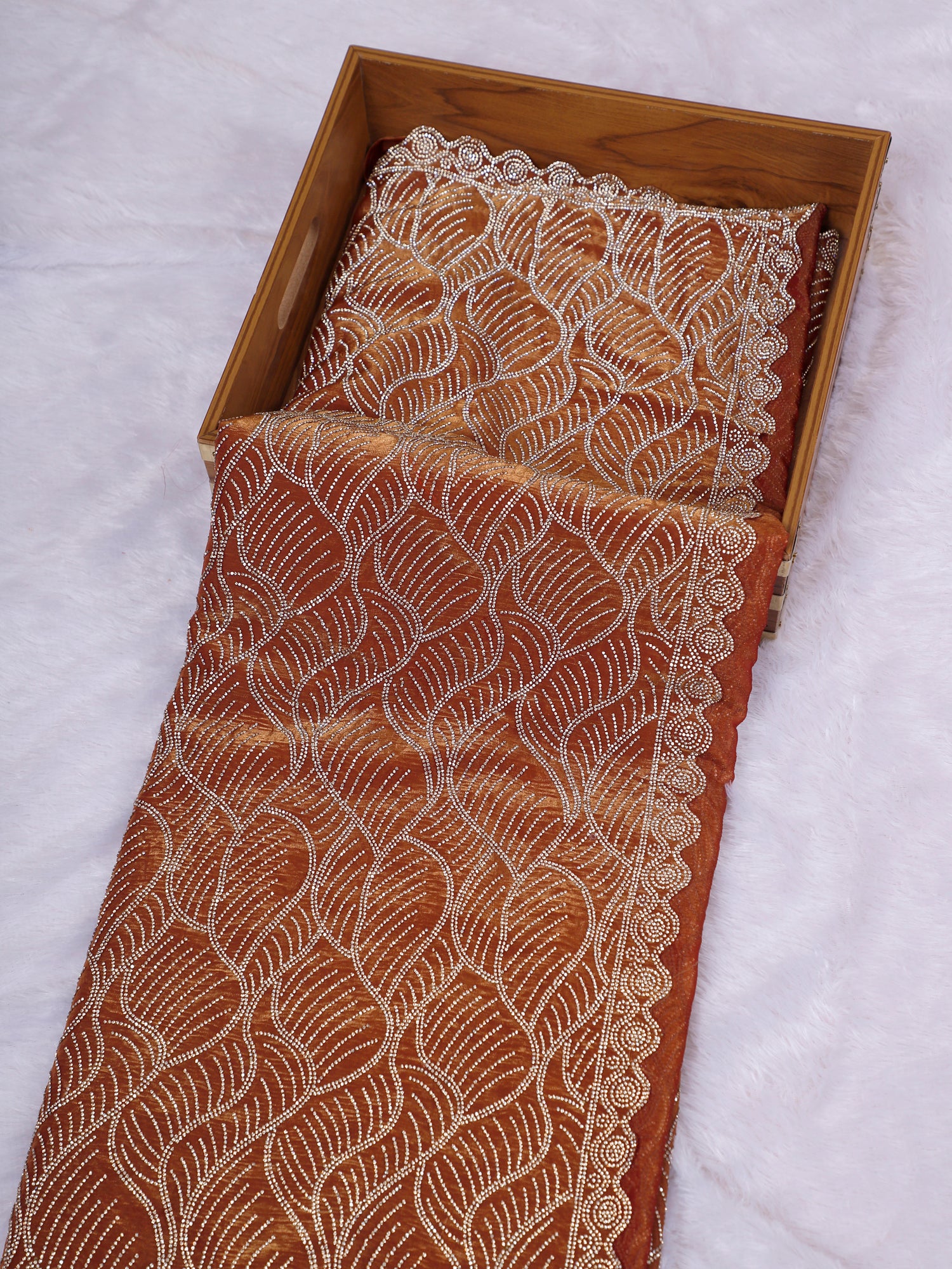 Elanora Swarovski Embellished Viscose Saree- 2 Amazing Shades