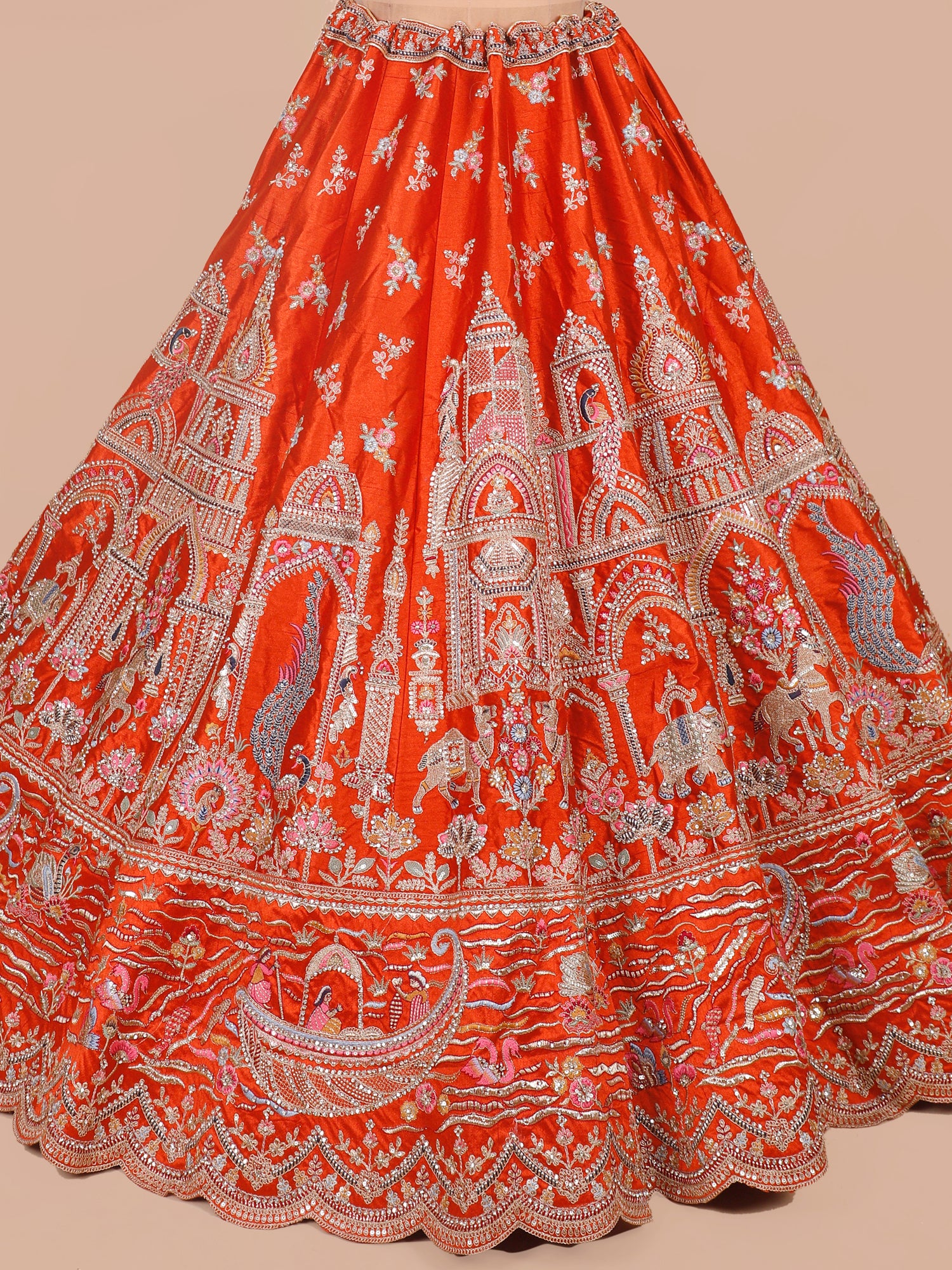 Rust Orange Kanyadaan Couture Lehenga